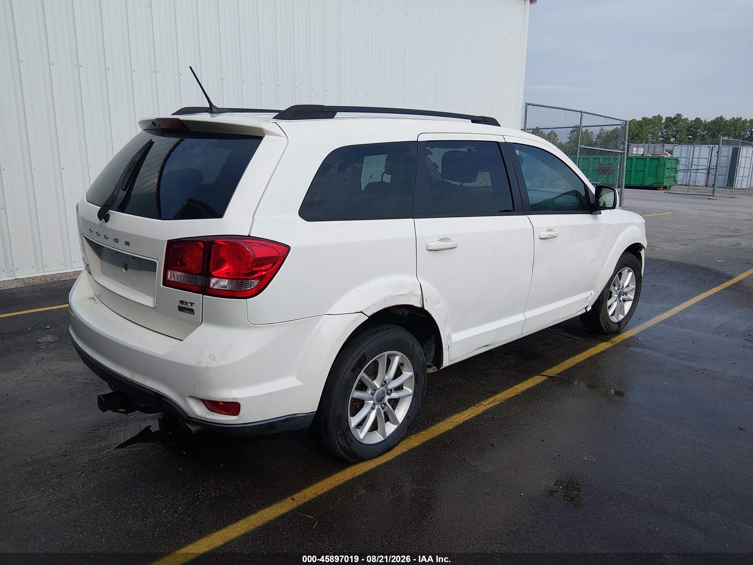 2015 Dodge Journey Sxt White vin: 3C4PDCBG7FT743894
