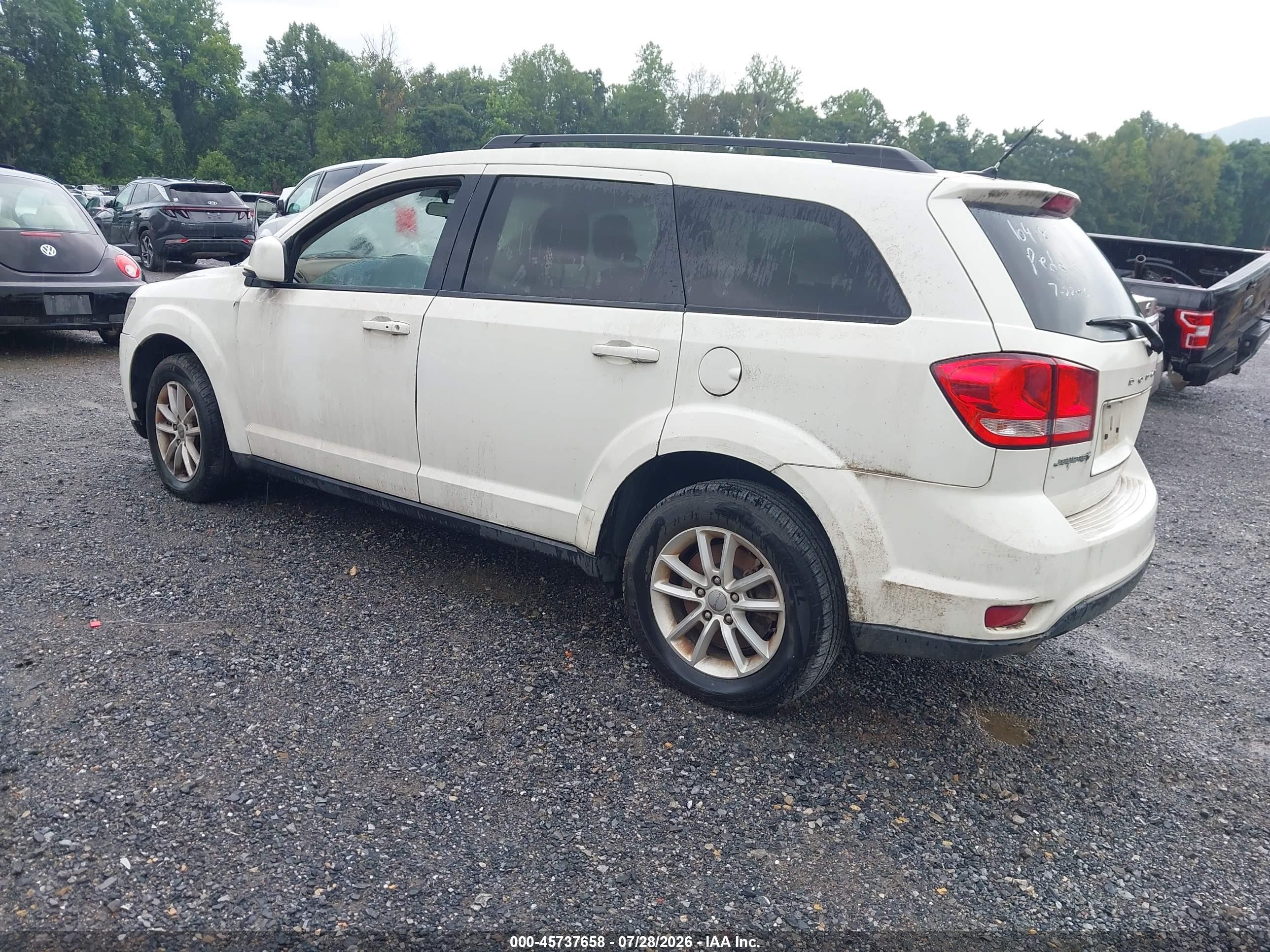 2013 Dodge Journey Sxt White vin: 3C4PDCBG8DT601325