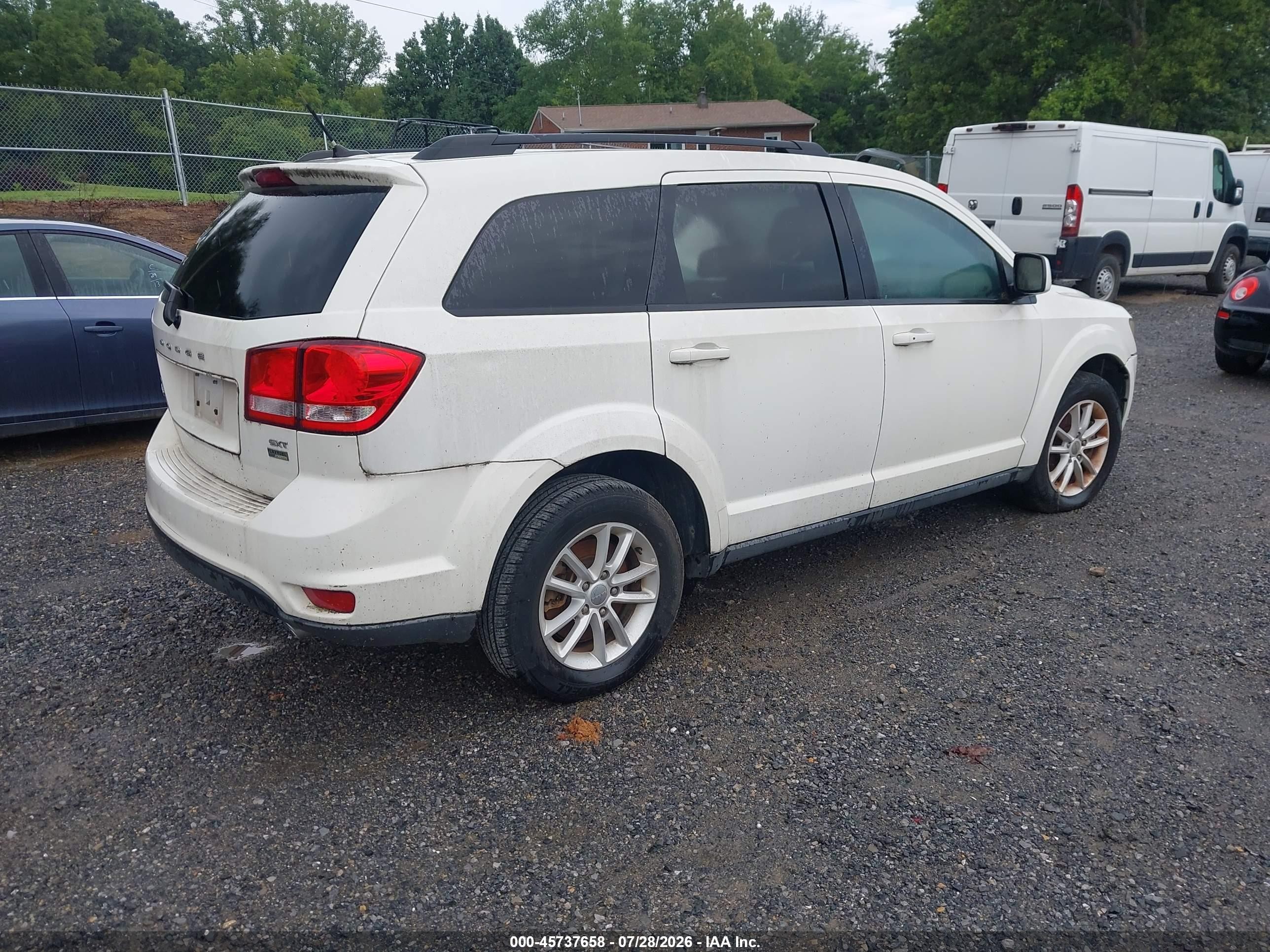 2013 Dodge Journey Sxt White vin: 3C4PDCBG8DT601325