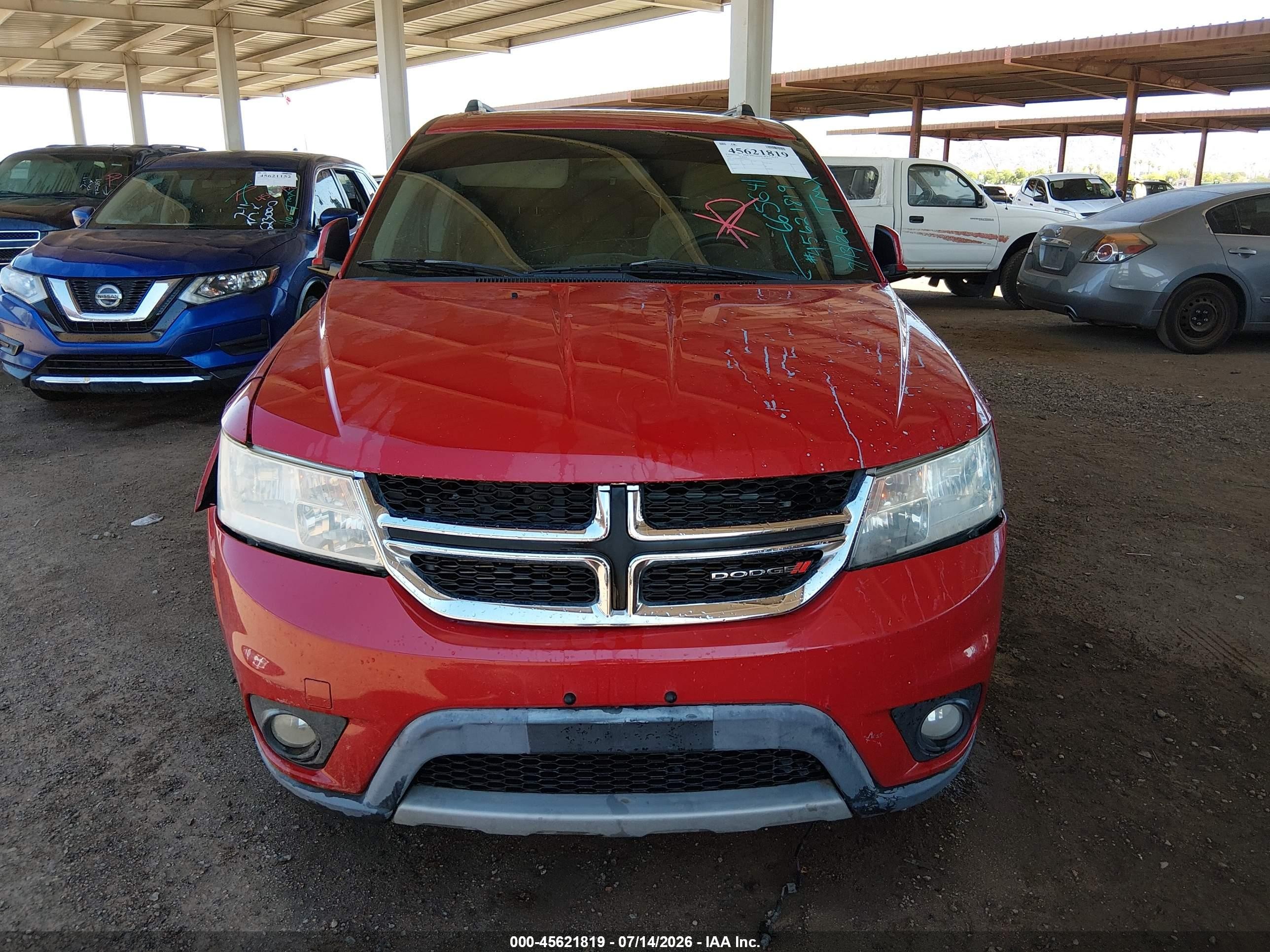 2013 Dodge Journey Sxt Red vin: 3C4PDCBG8DT665641