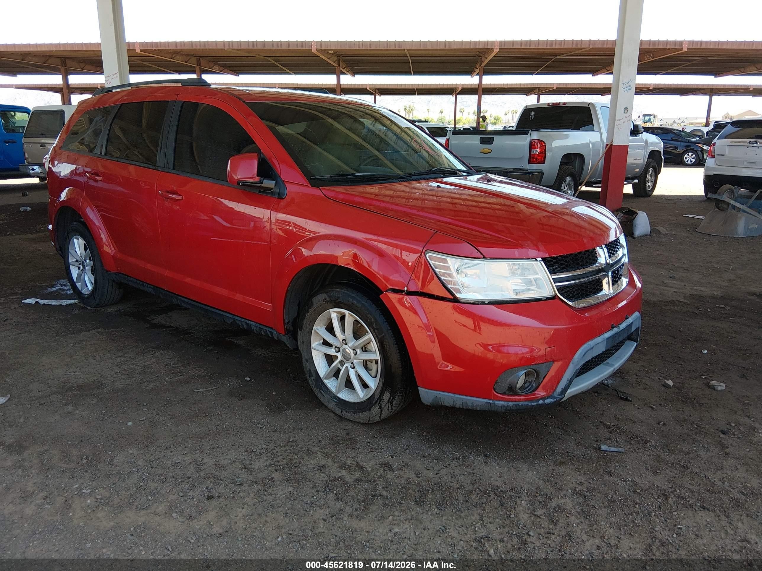 2013 Dodge Journey Sxt Red vin: 3C4PDCBG8DT665641