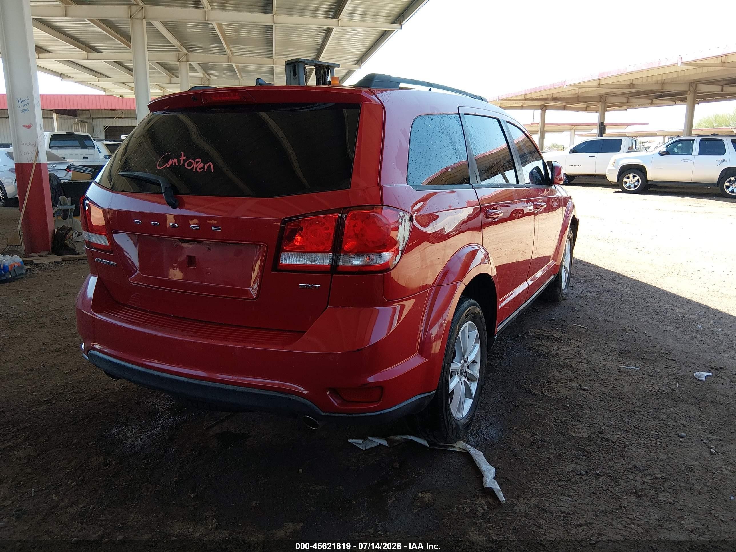 2013 Dodge Journey Sxt Red vin: 3C4PDCBG8DT665641