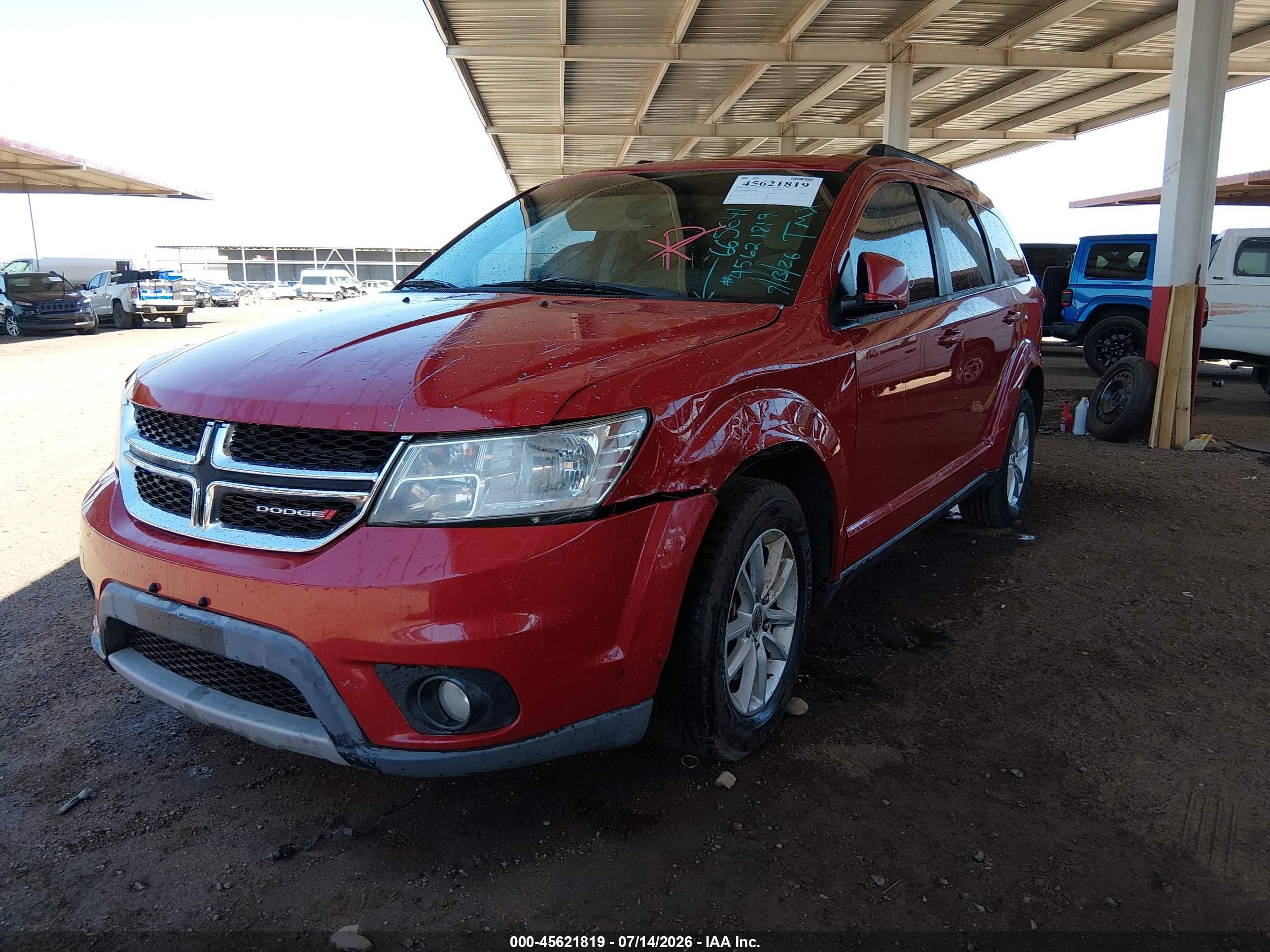 2013 Dodge Journey Sxt Red vin: 3C4PDCBG8DT665641