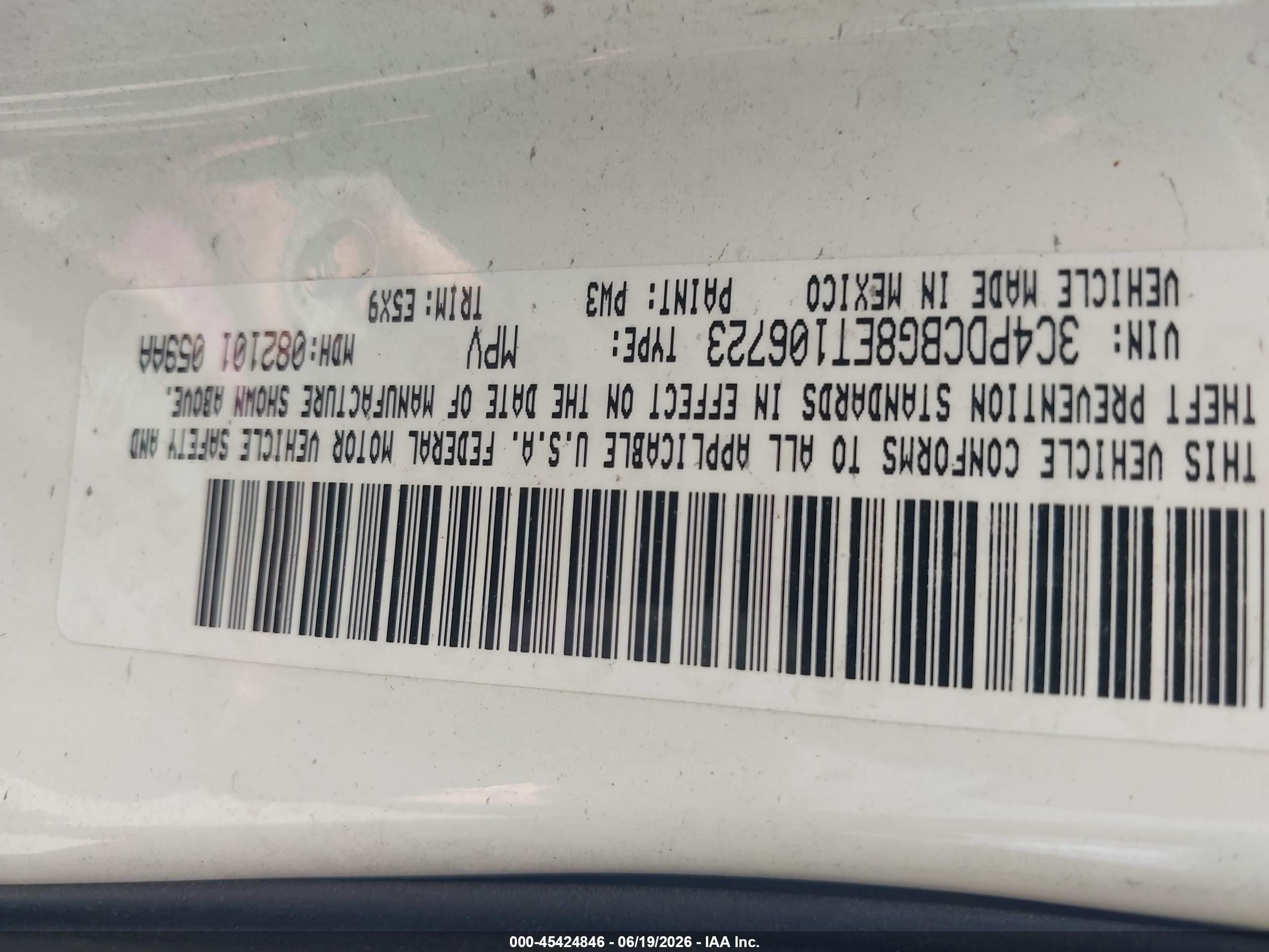2014 Dodge Journey Sxt White vin: 3C4PDCBG8ET106723