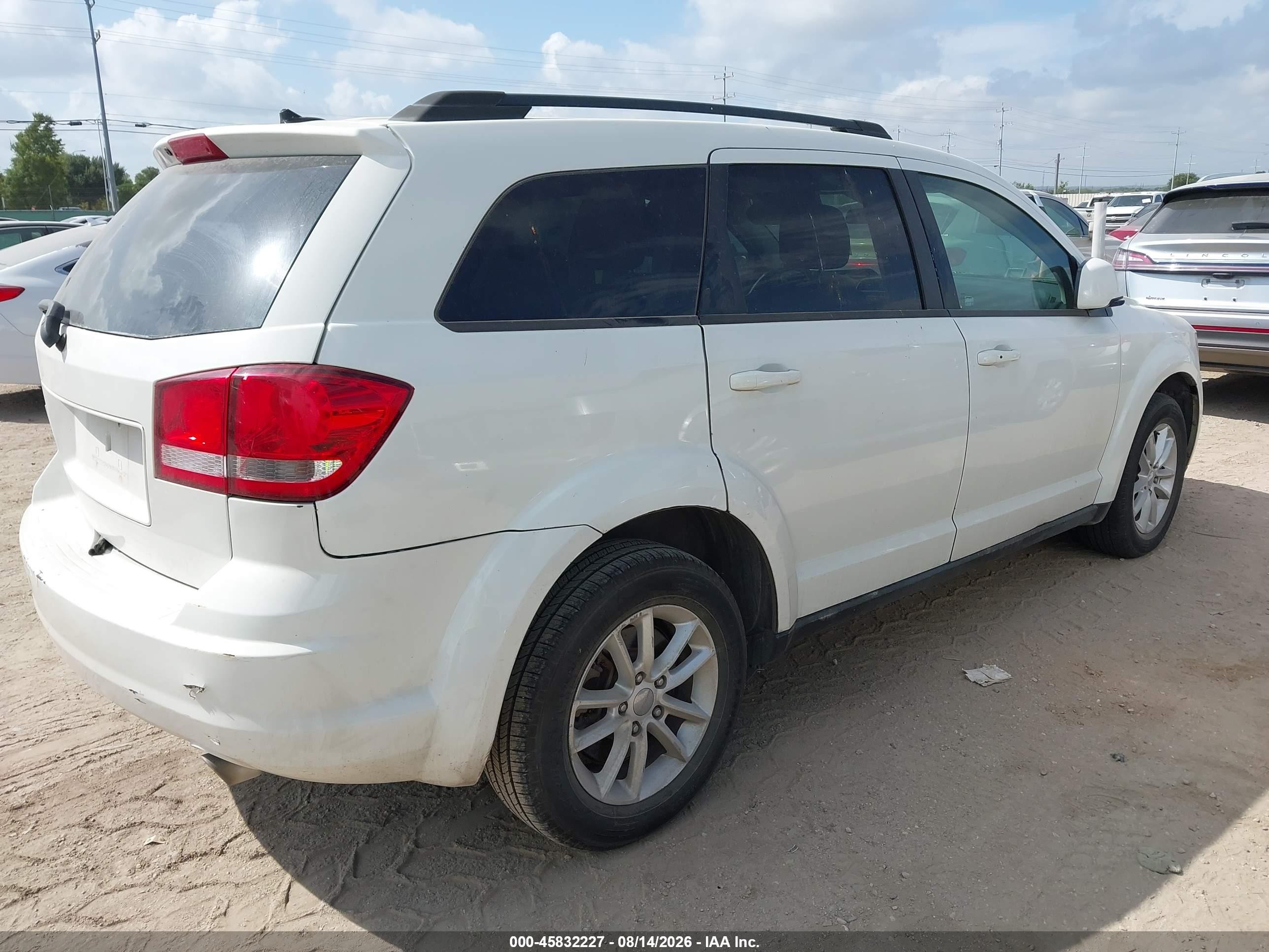 2015 Dodge Journey Sxt White vin: 3C4PDCBG8FT658398