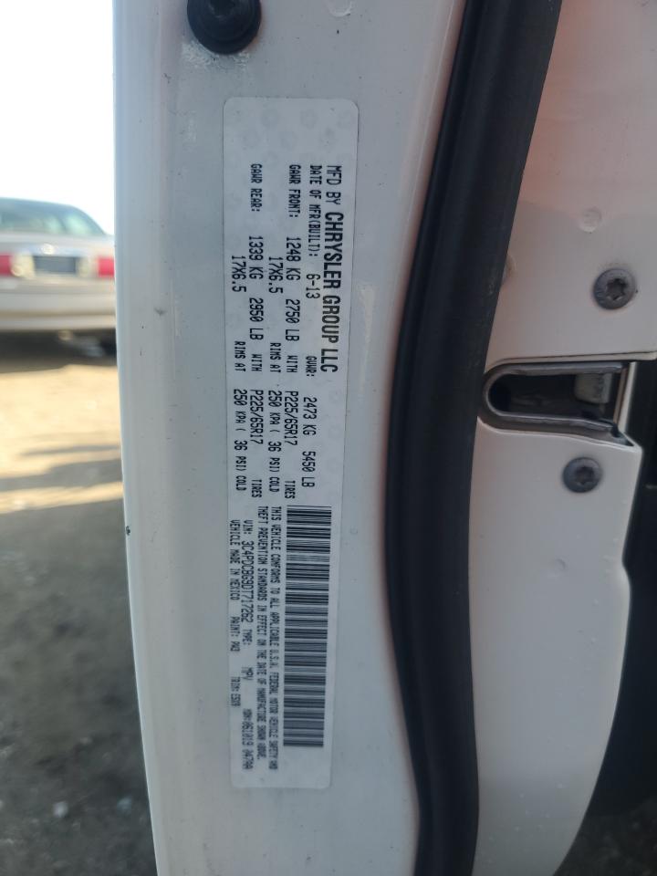 2013 Dodge Journey Sxt White vin: 3C4PDCBG9DT717262