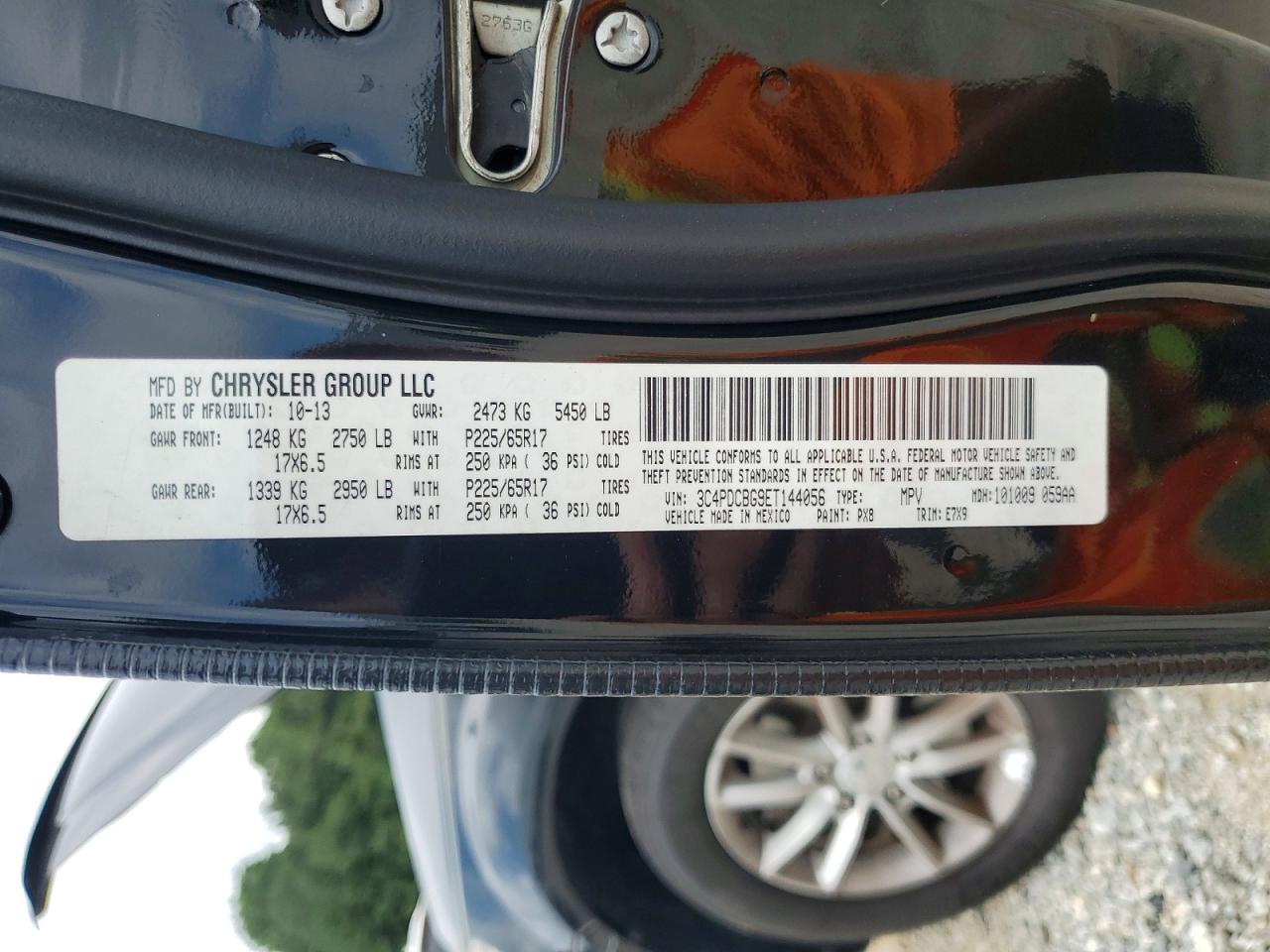 2014 Dodge Journey Sxt Черный vin: 3C4PDCBG9ET144056