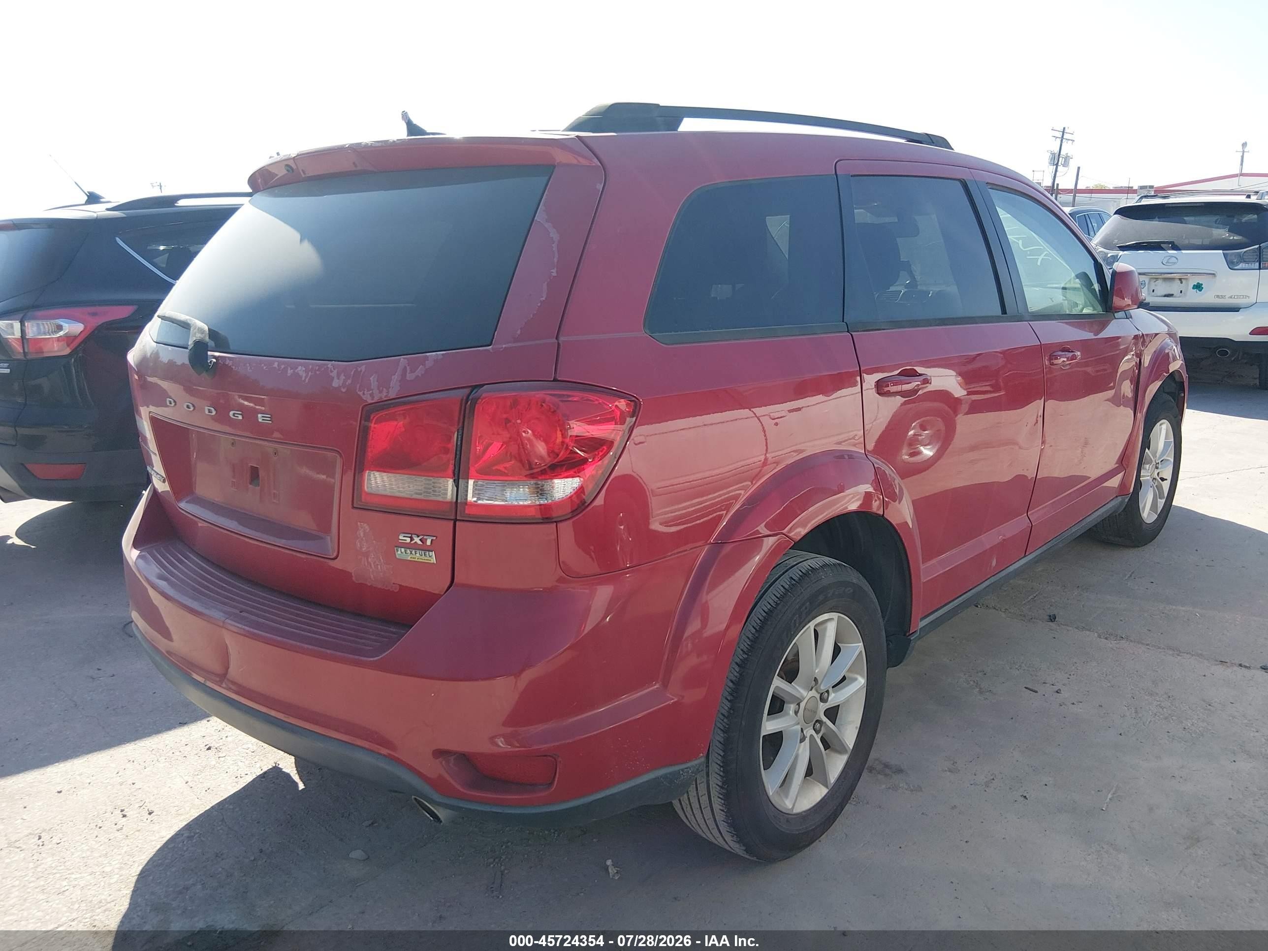 2015 Dodge Journey Sxt Red vin: 3C4PDCBG9FT742200