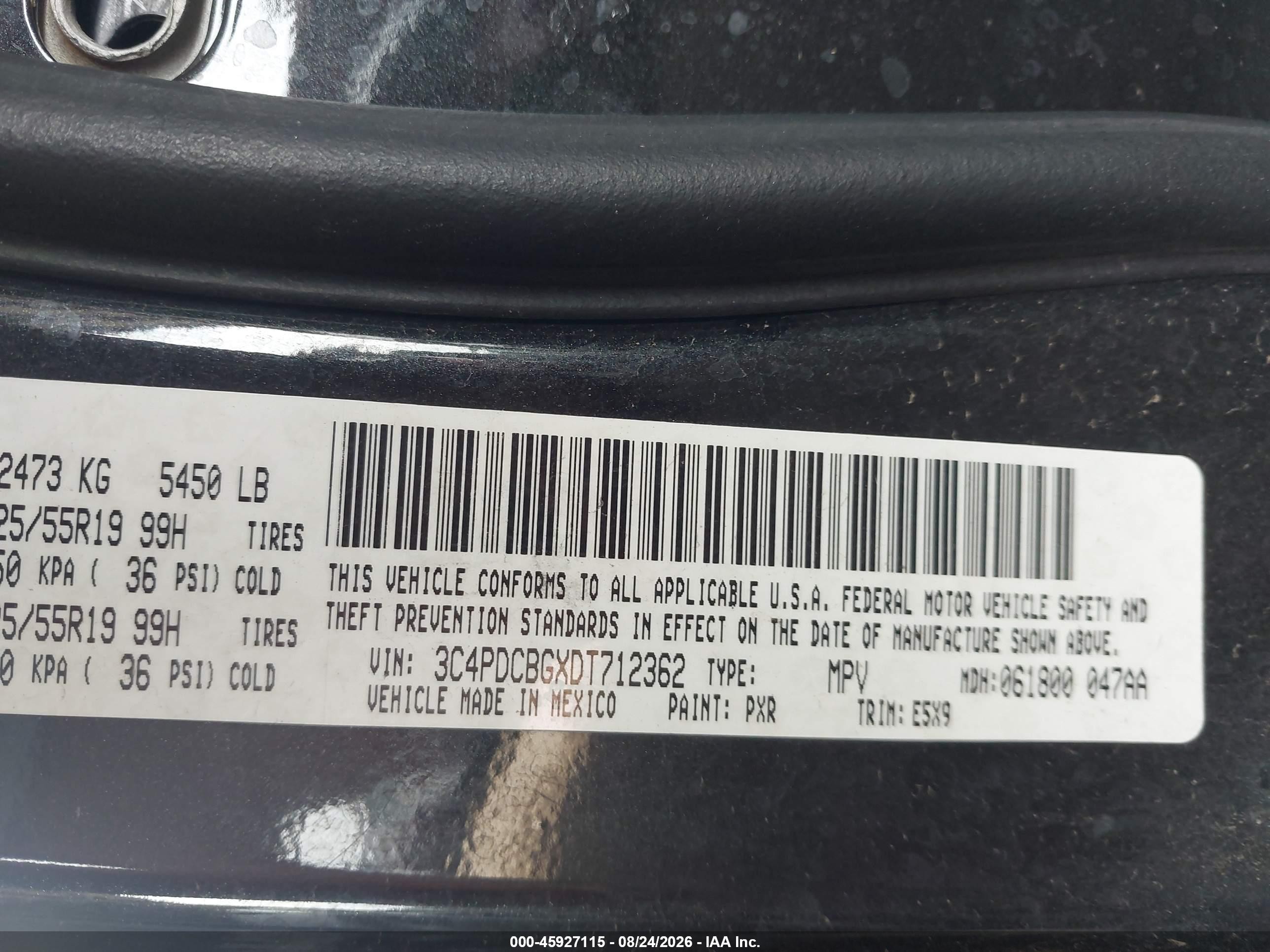 2013 Dodge Journey Sxt Black vin: 3C4PDCBGXDT712362