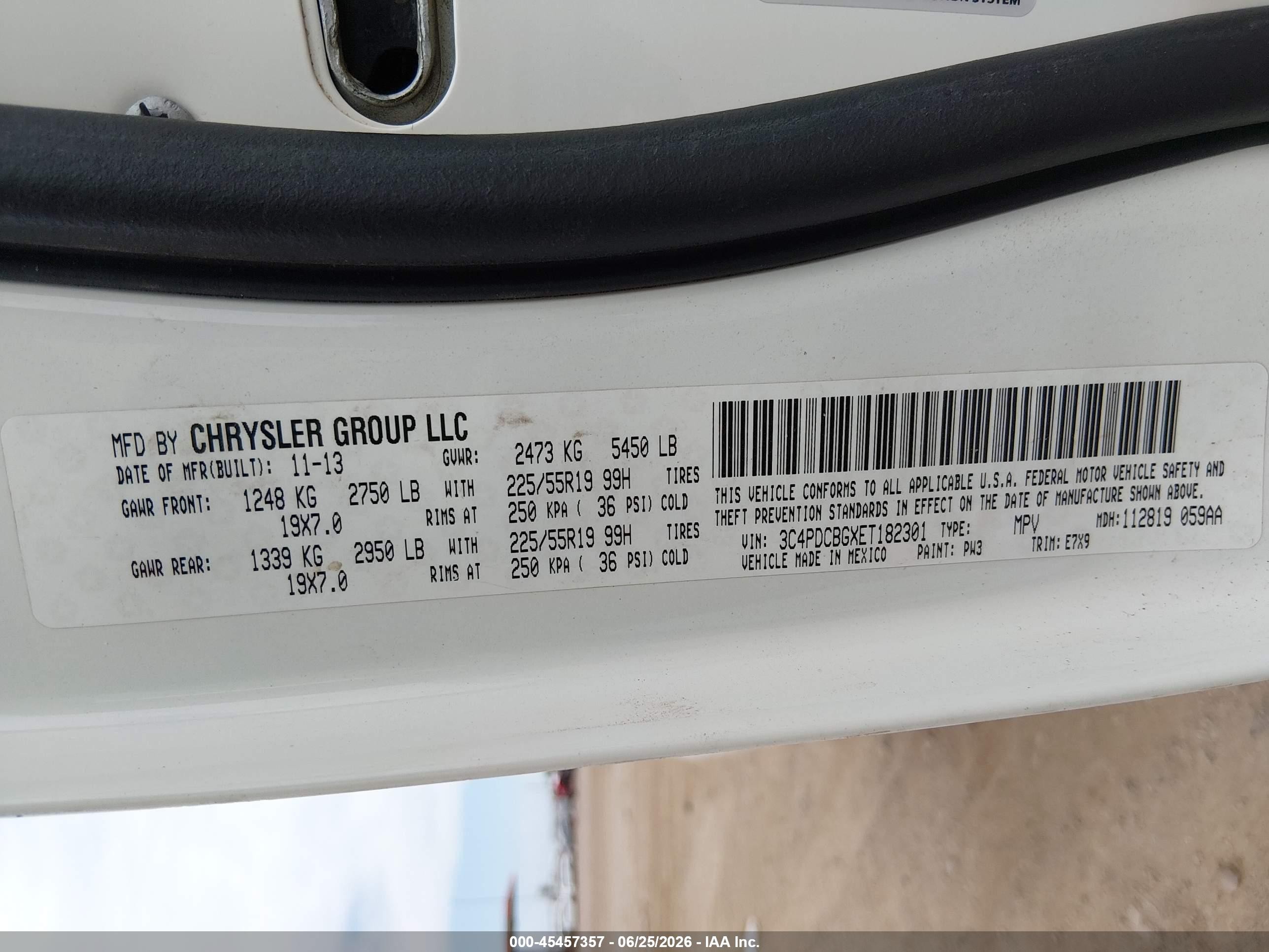 2014 Dodge Journey Sxt White vin: 3C4PDCBGXET182301