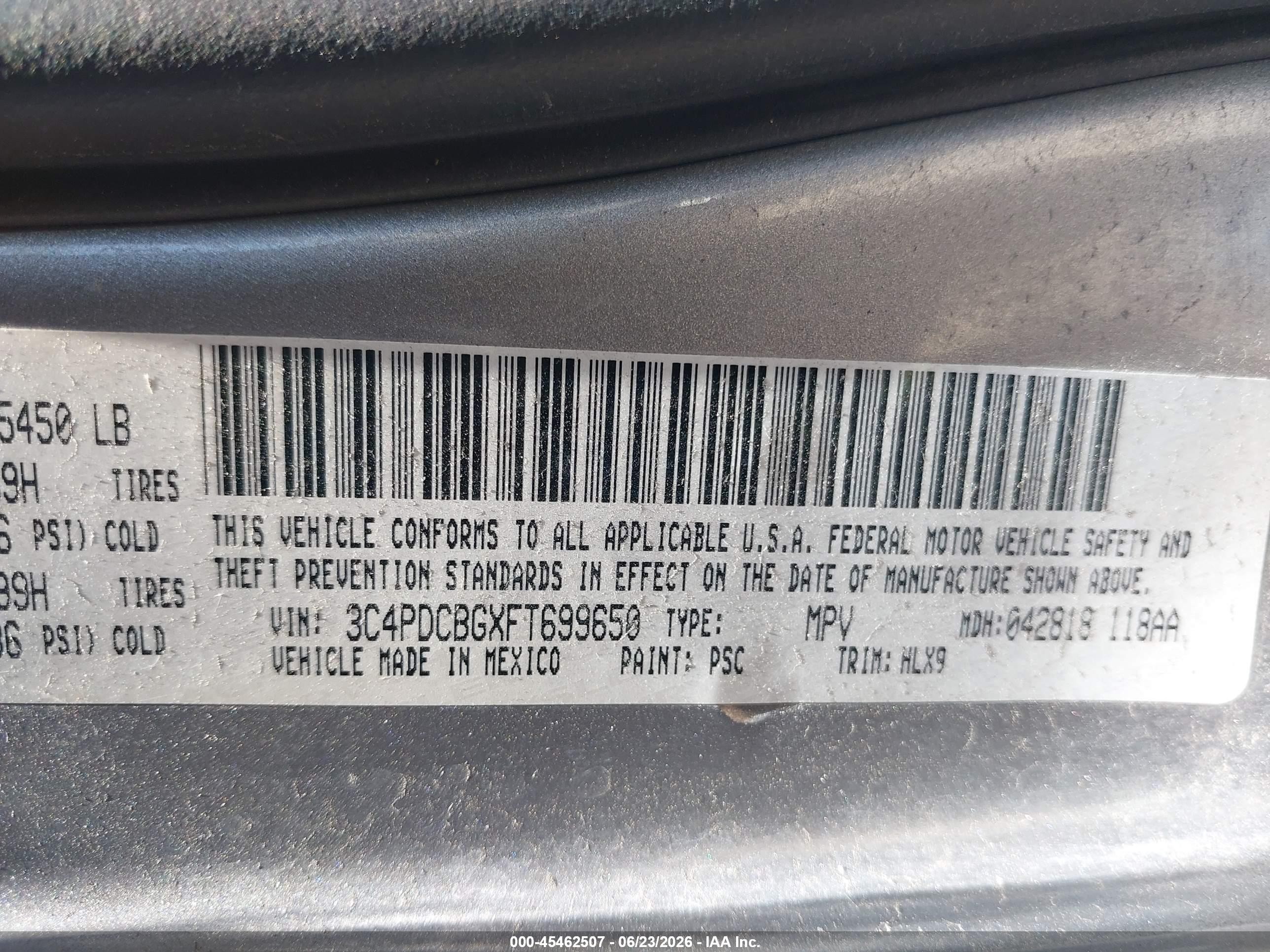 2015 Dodge Journey Sxt Silver vin: 3C4PDCBGXFT699650