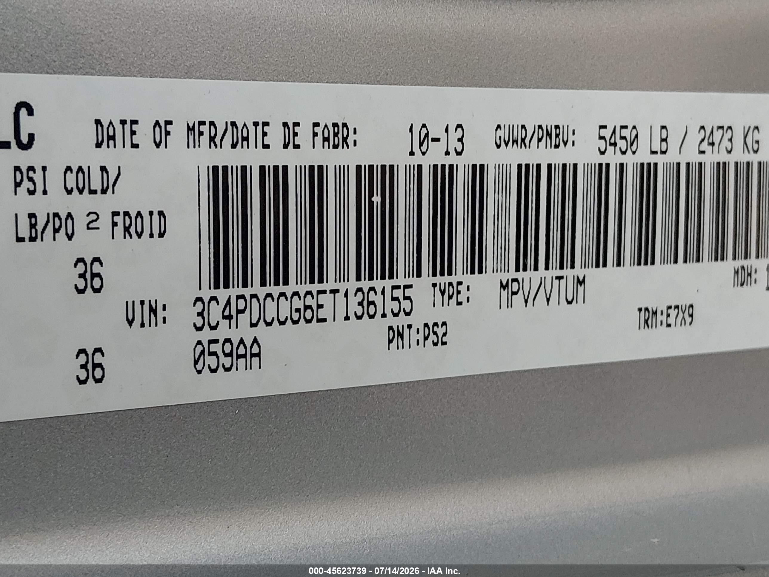 2014 Dodge Journey Sxt Silver vin: 3C4PDCCG6ET136155