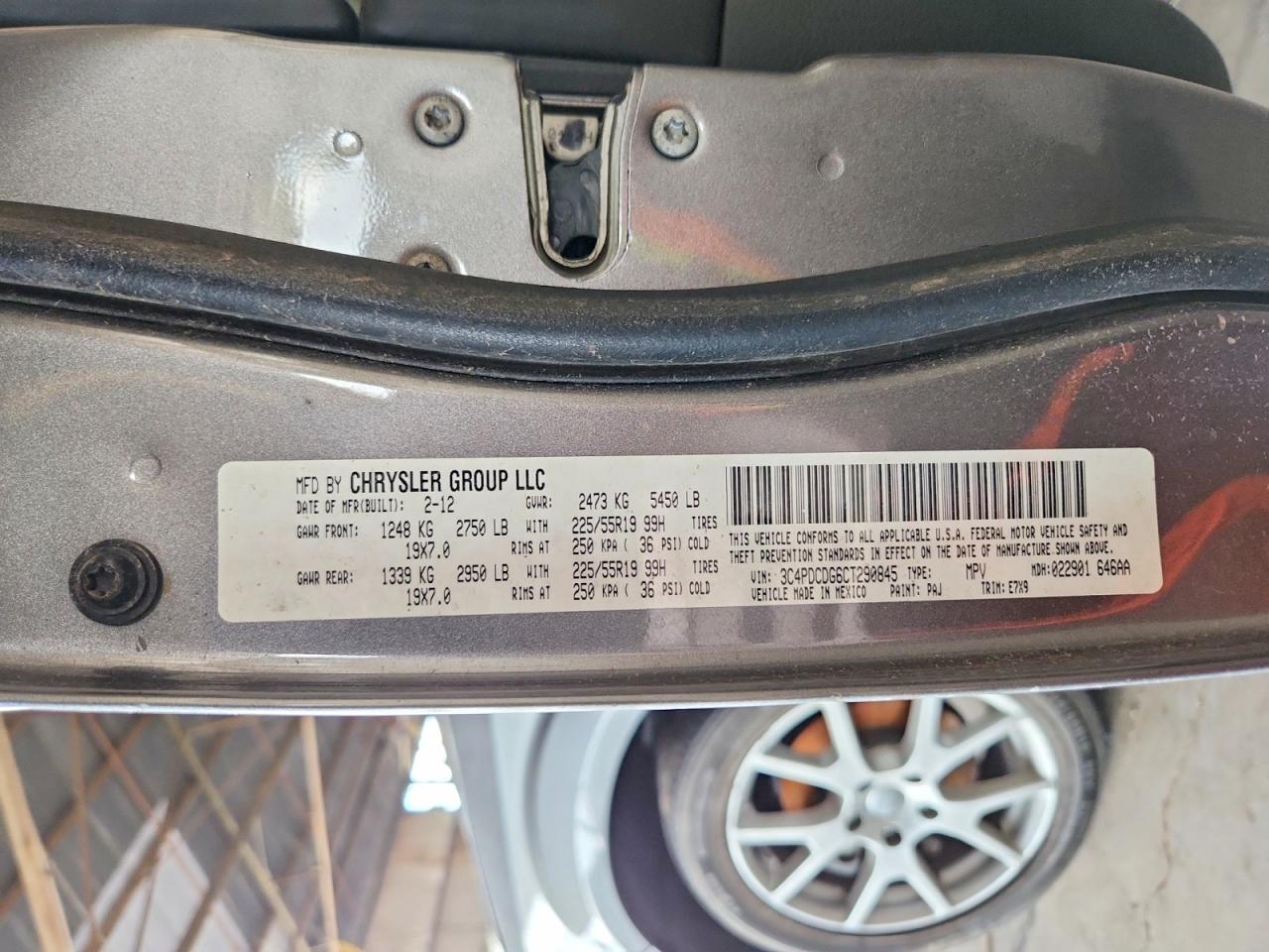 2012 Dodge Journey Crew Gray vin: 3C4PDCDG6CT290845