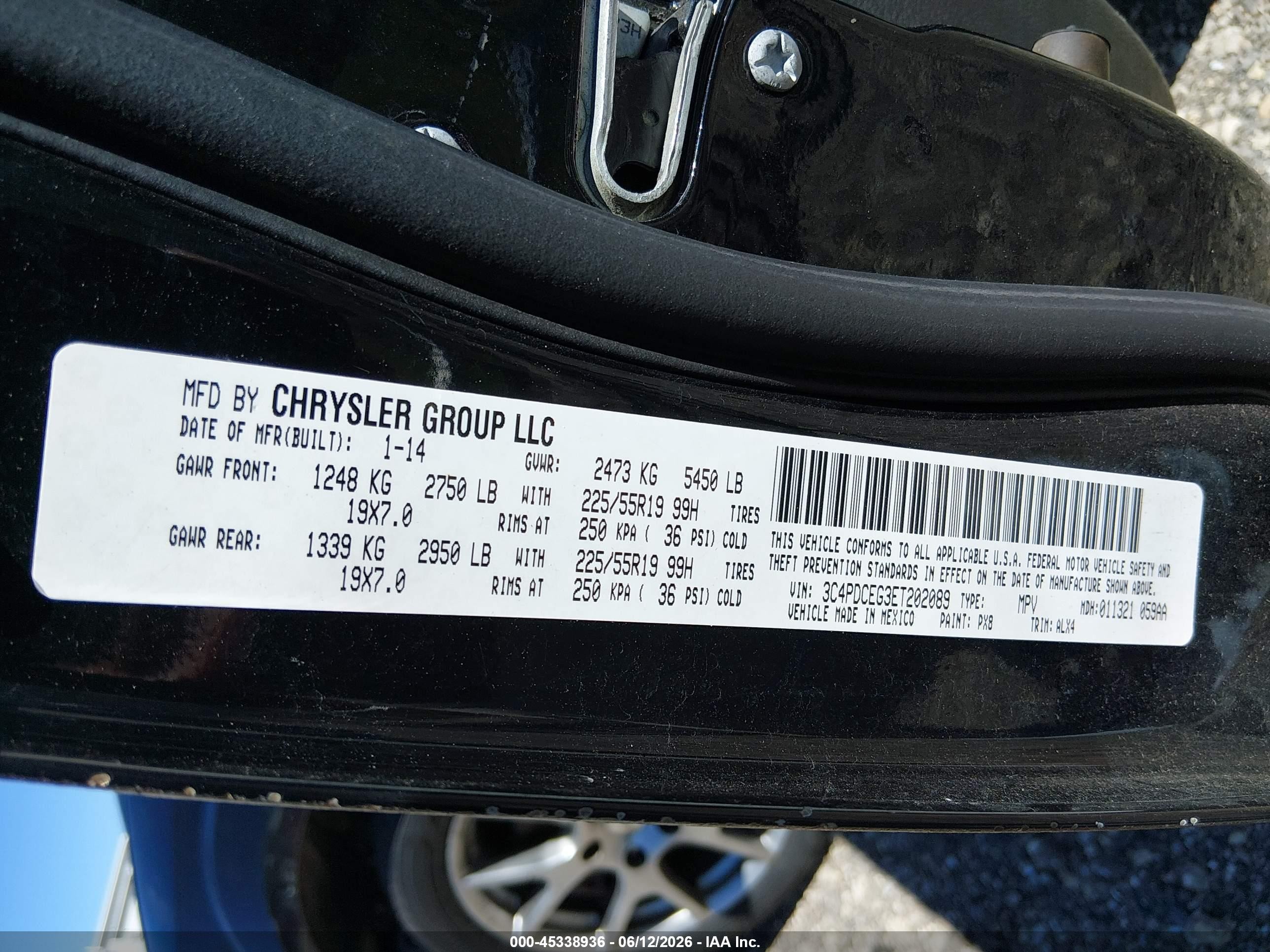 2014 Dodge Journey R/t Black vin: 3C4PDCEG3ET202089