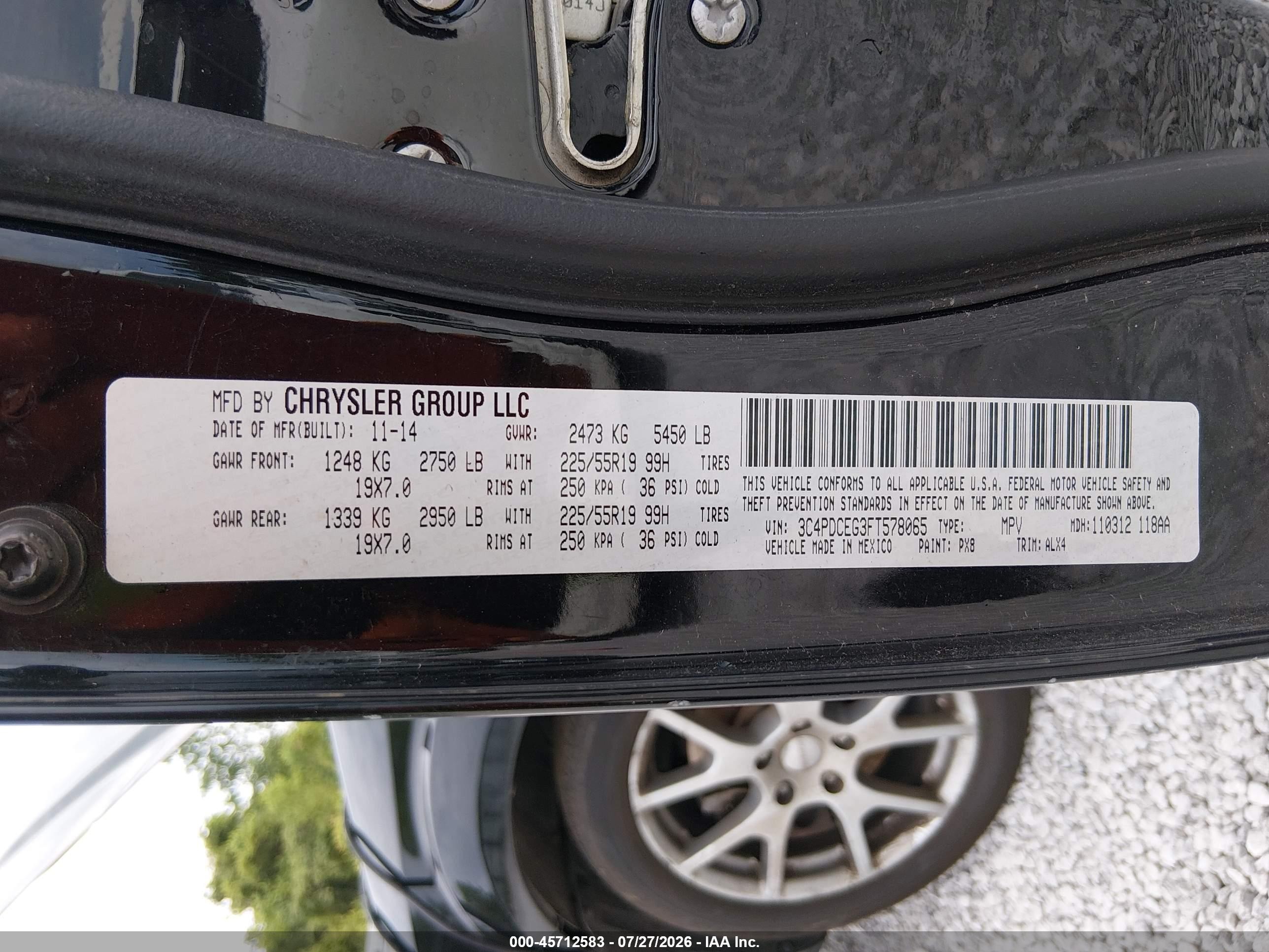 2015 Dodge Journey R/t Black vin: 3C4PDCEG3FT578065