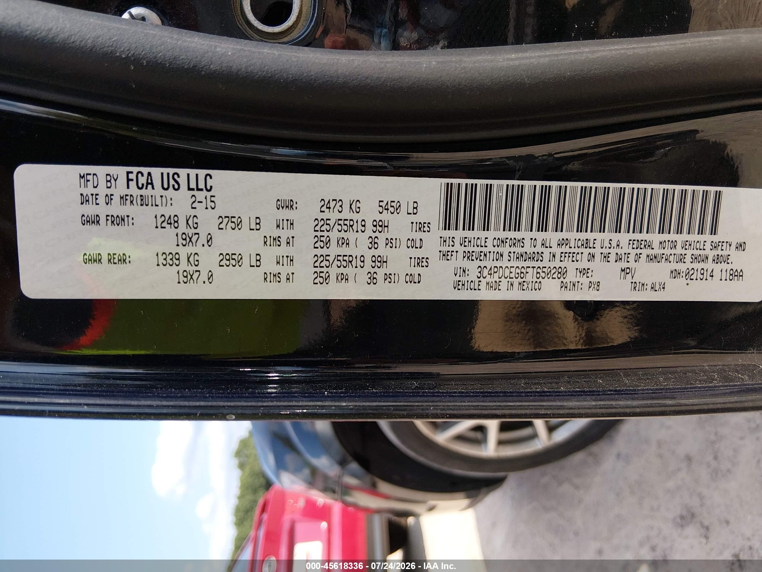 2015 Dodge Journey R/t Black vin: 3C4PDCEG6FT650280