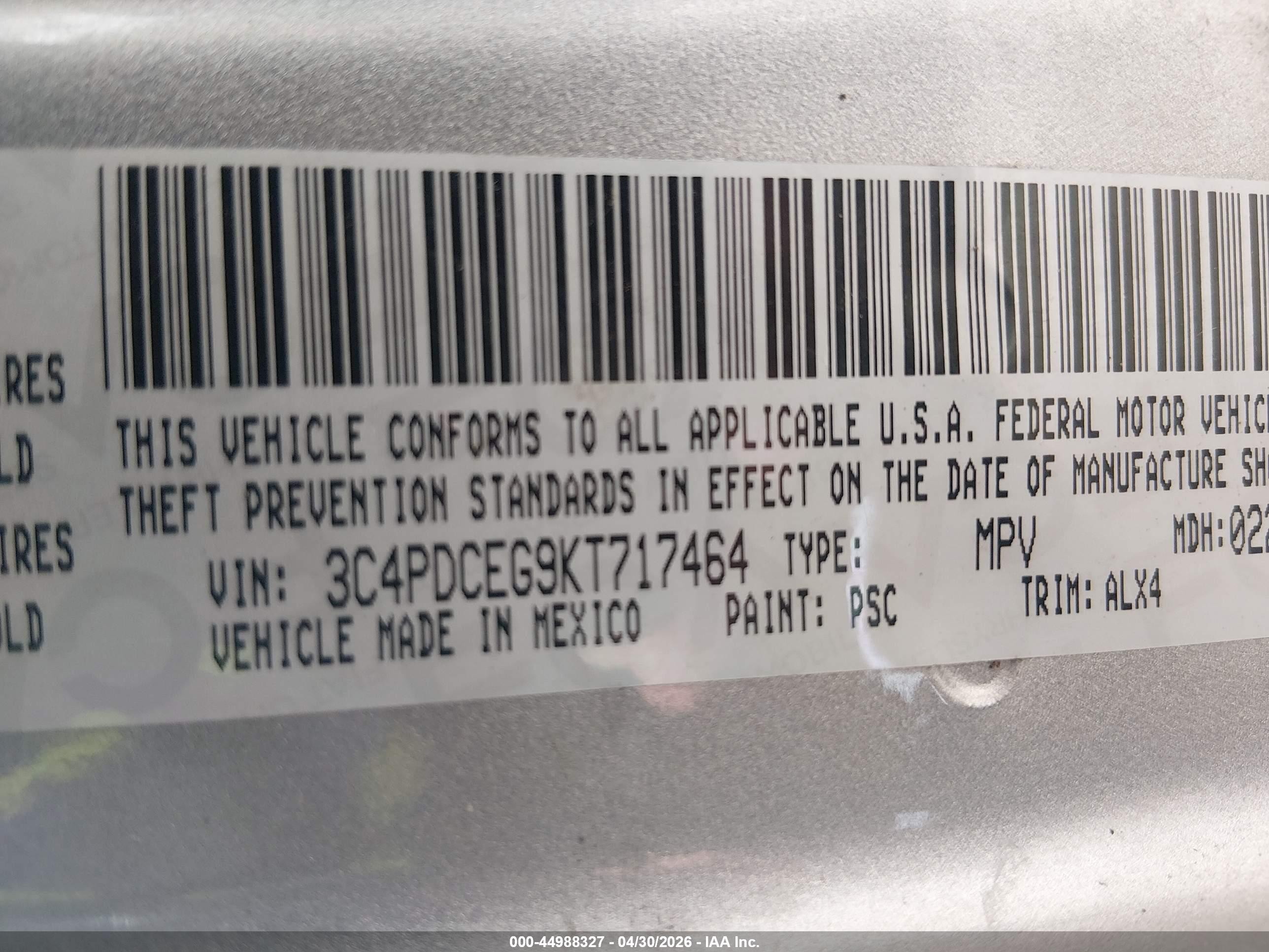 2019 Dodge Journey Gt Silver vin: 3C4PDCEG9KT717464