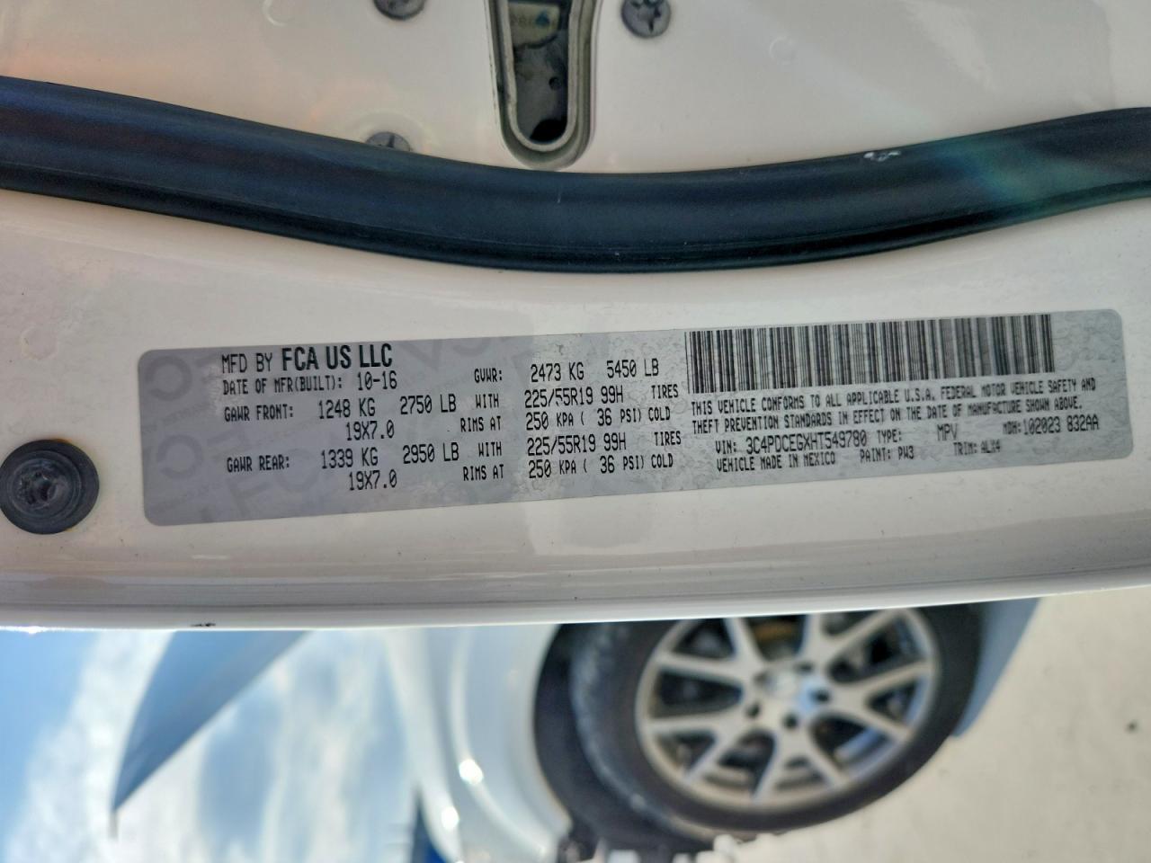 2017 Dodge Journey Gt Белый vin: 3C4PDCEGXHT549780