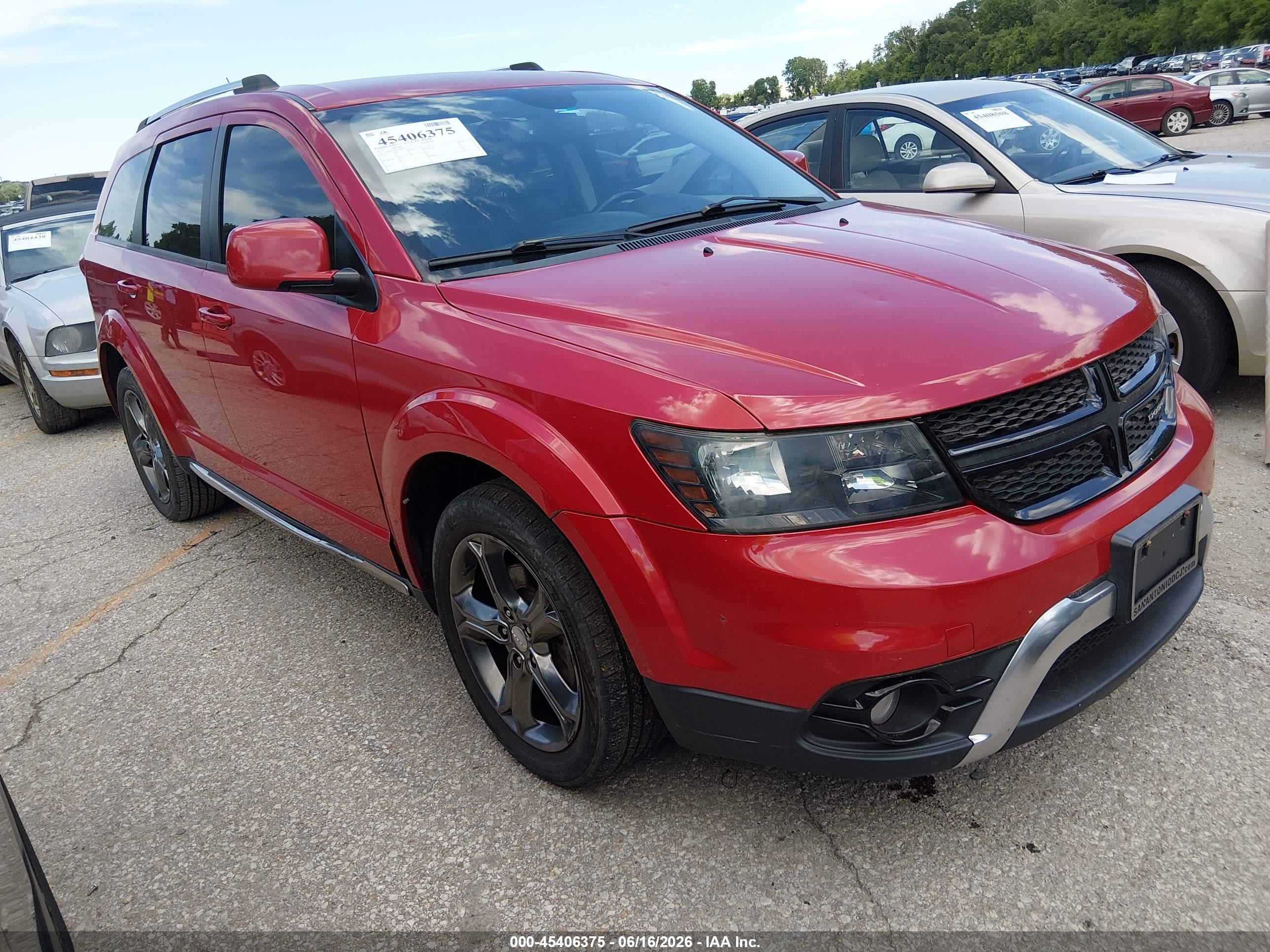 2015 Dodge Journey Crossroad Red vin: 3C4PDCGB0FT698116