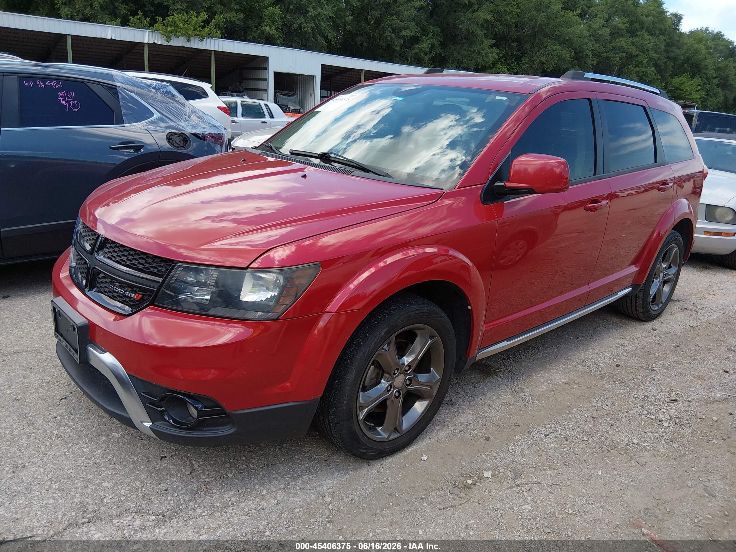 2015 Dodge Journey Crossroad Red vin: 3C4PDCGB0FT698116