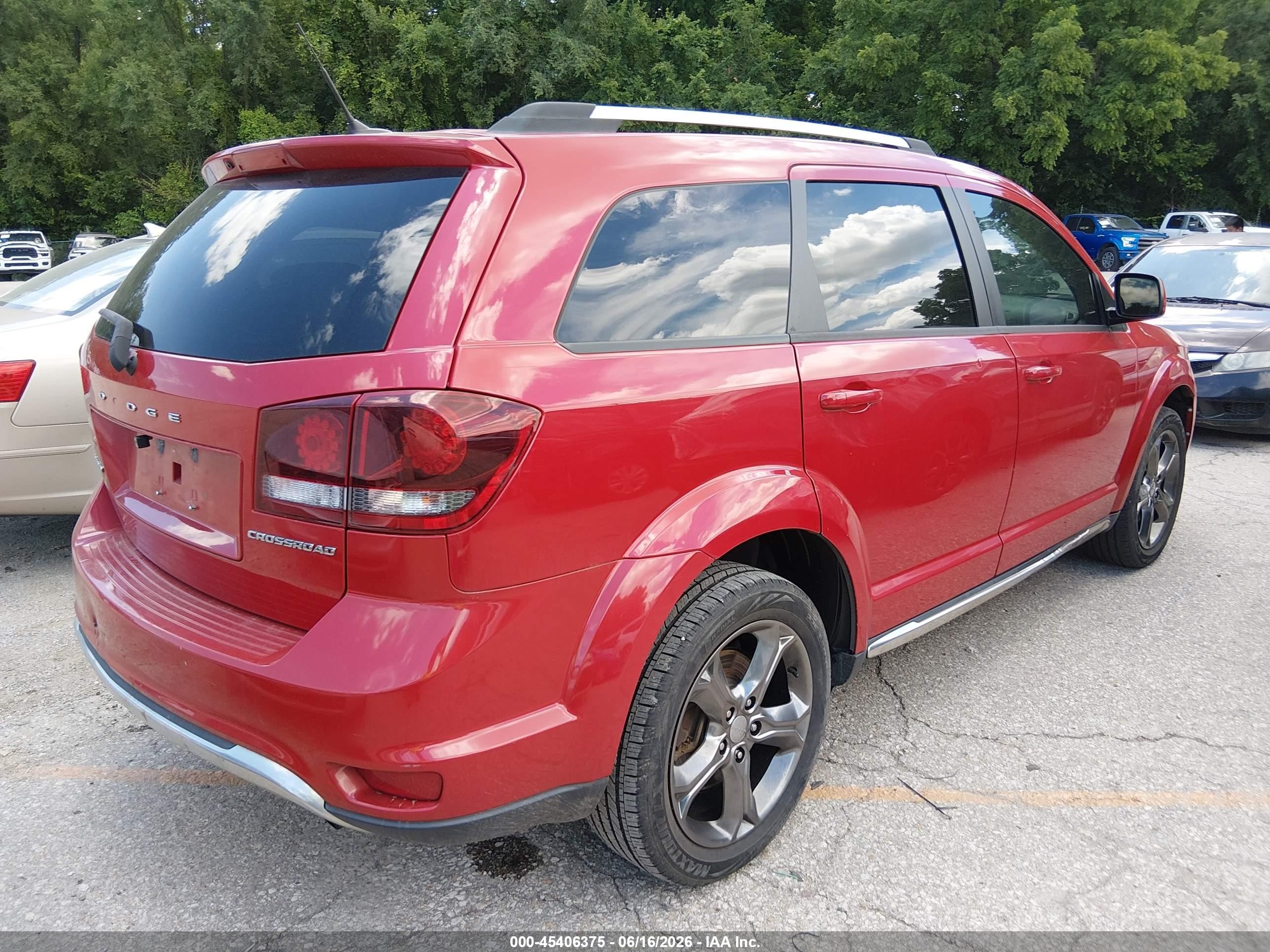 2015 Dodge Journey Crossroad Red vin: 3C4PDCGB0FT698116