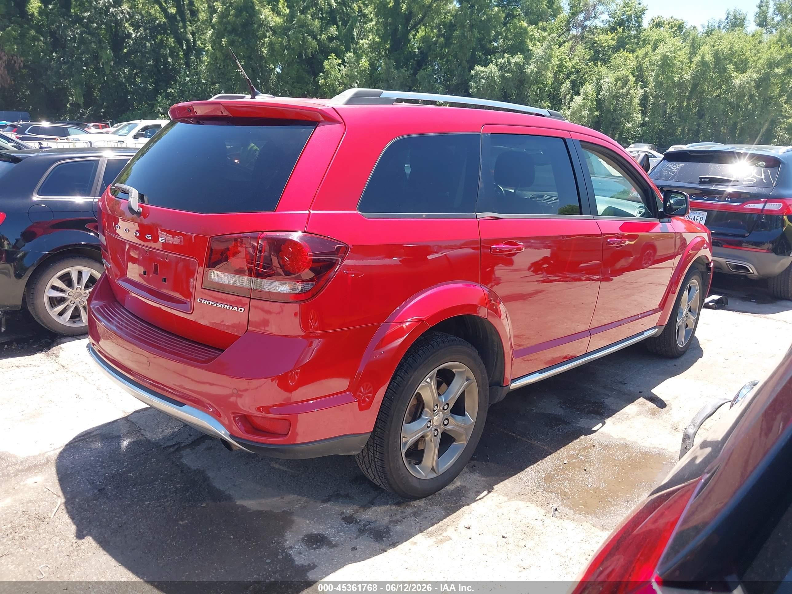 2015 Dodge Journey Crossroad Red vin: 3C4PDCGB4FT645838