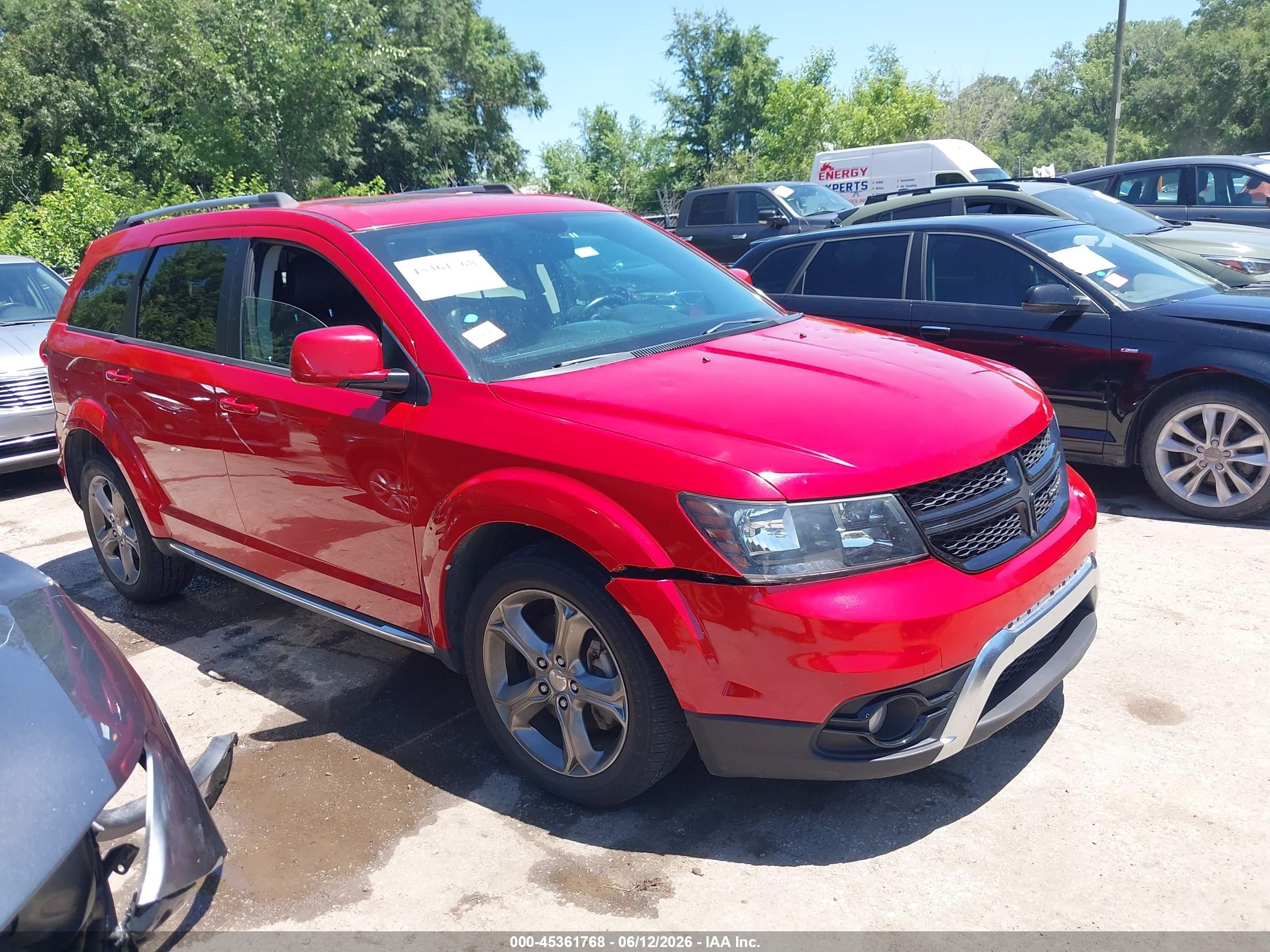 2015 Dodge Journey Crossroad Red vin: 3C4PDCGB4FT645838