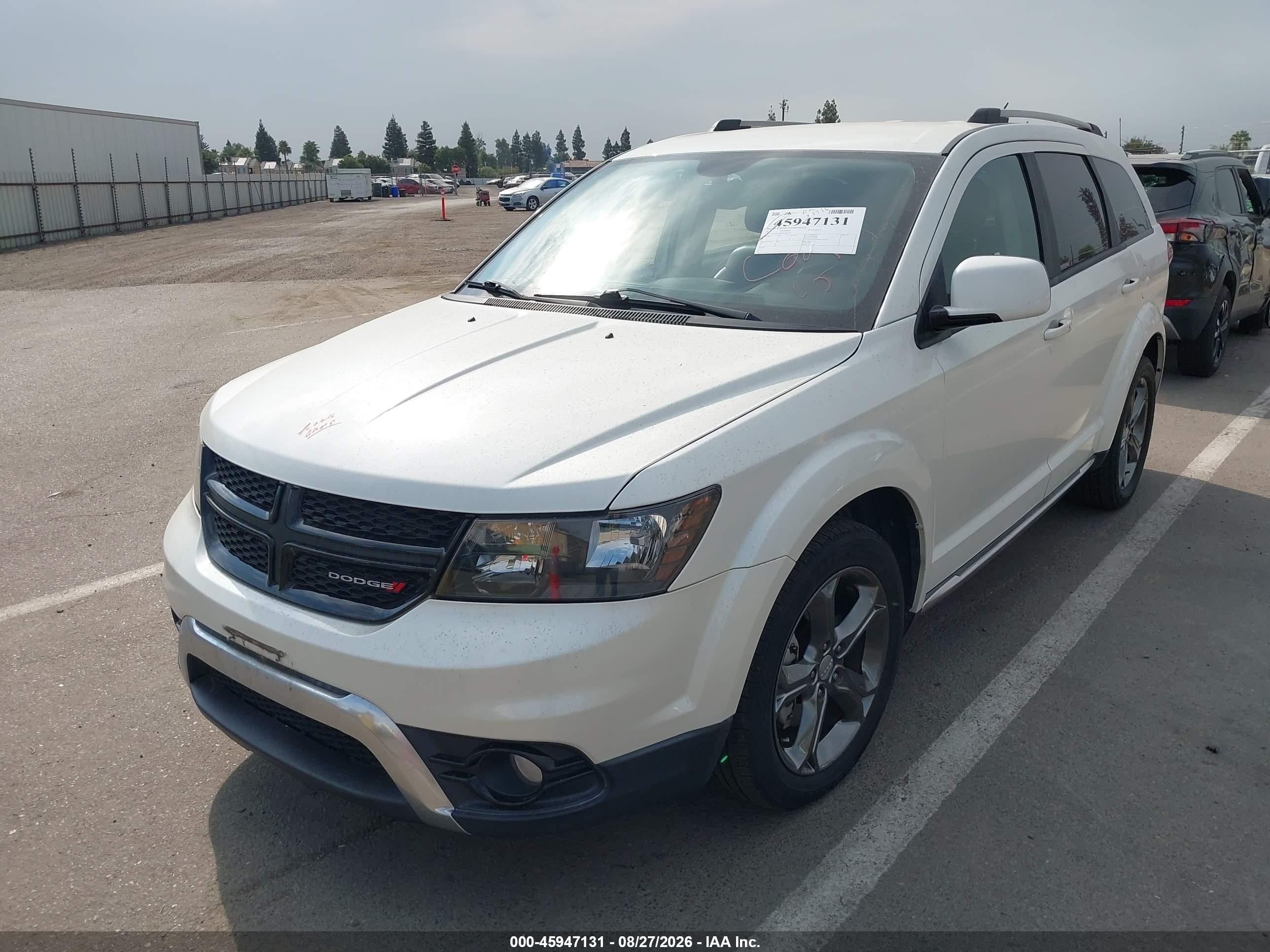 2015 Dodge Journey Crossroad White vin: 3C4PDCGB6FT583214
