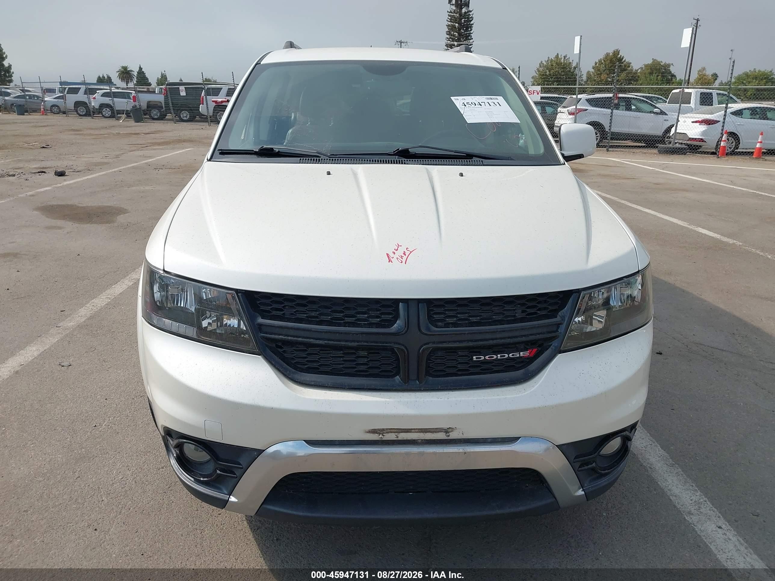 2015 Dodge Journey Crossroad White vin: 3C4PDCGB6FT583214