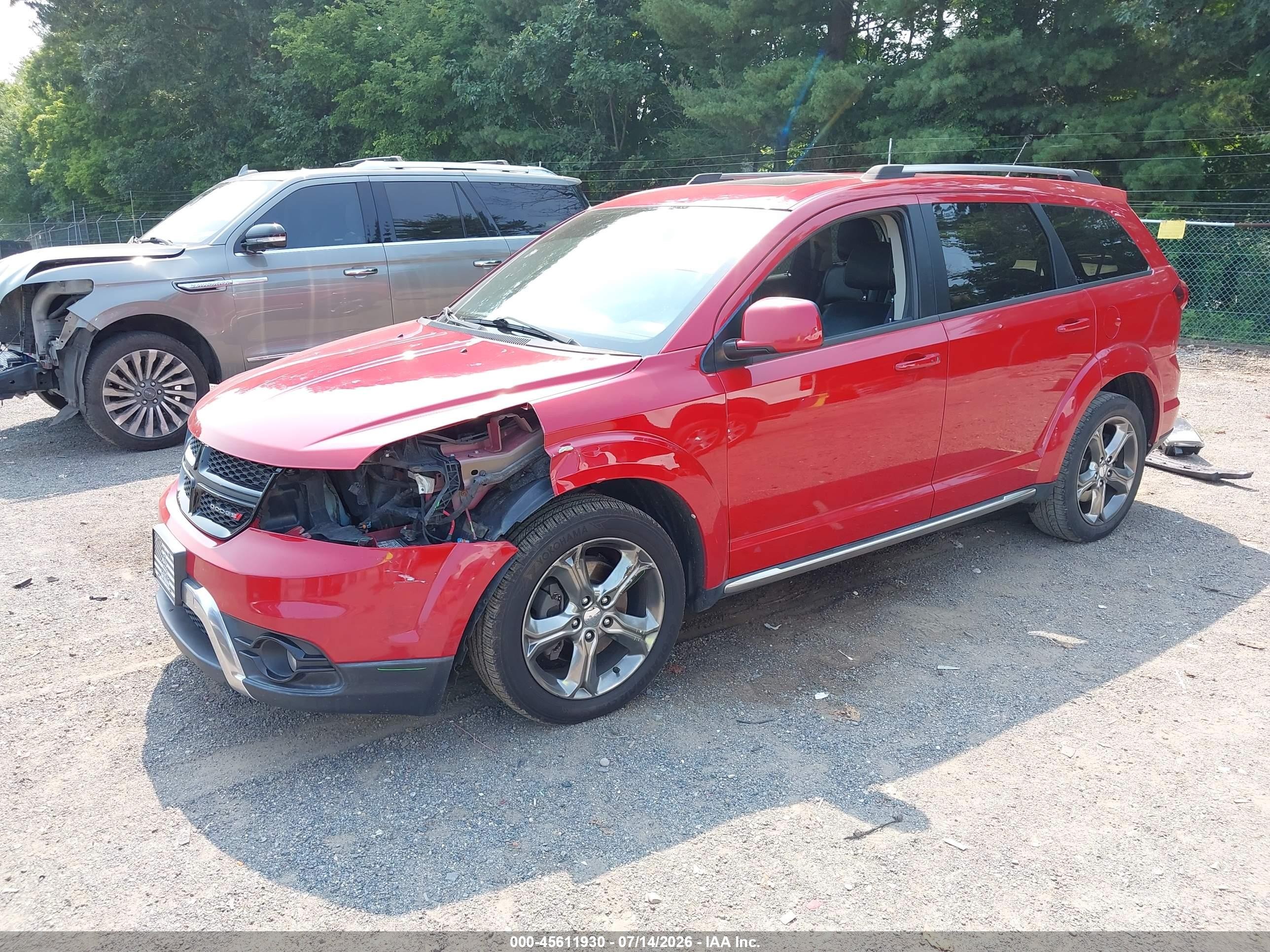 2015 Dodge Journey Crossroad Red vin: 3C4PDCGB6FT592950