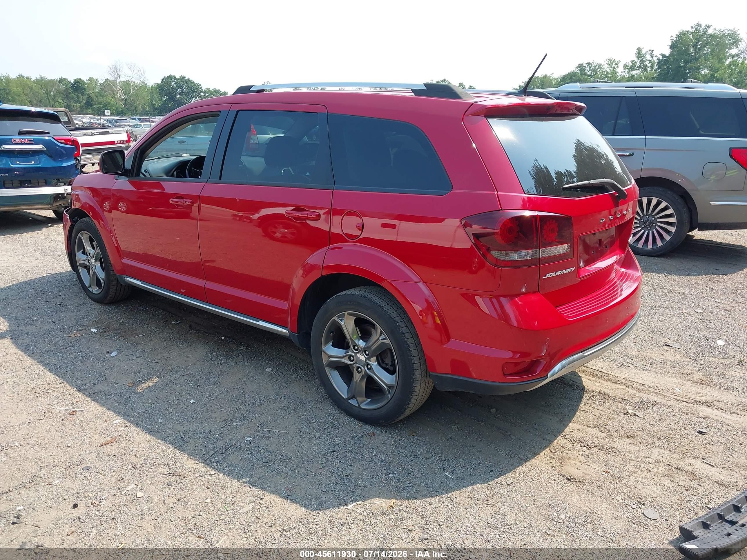 2015 Dodge Journey Crossroad Red vin: 3C4PDCGB6FT592950