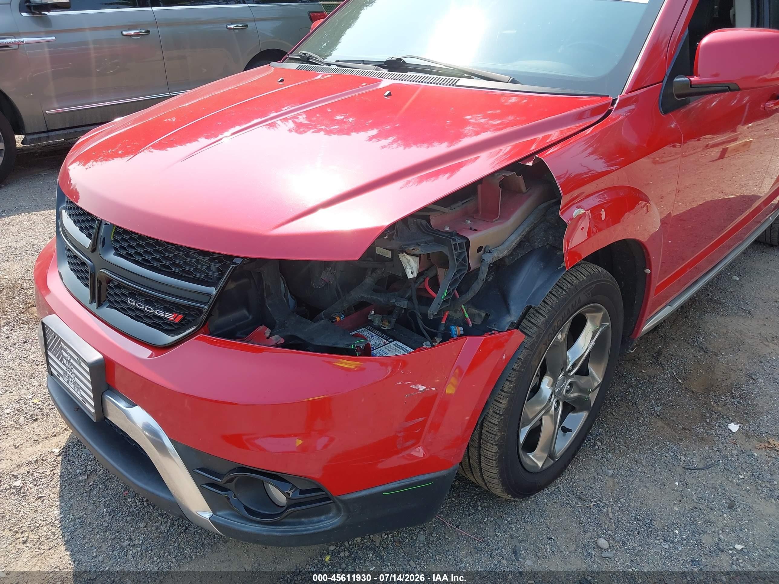 2015 Dodge Journey Crossroad Red vin: 3C4PDCGB6FT592950