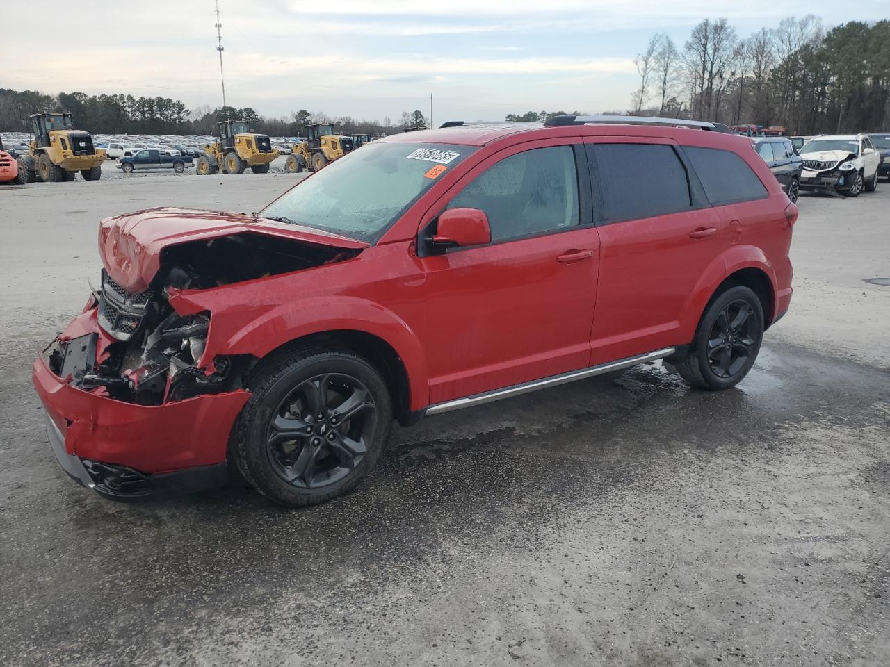 2020 Dodge Journey Crossroad Красный vin: 3C4PDCGB7LT268644 Damage: Left Front Fender, Dent(S) W/ Paint Dmg, 6 To 7 Inches