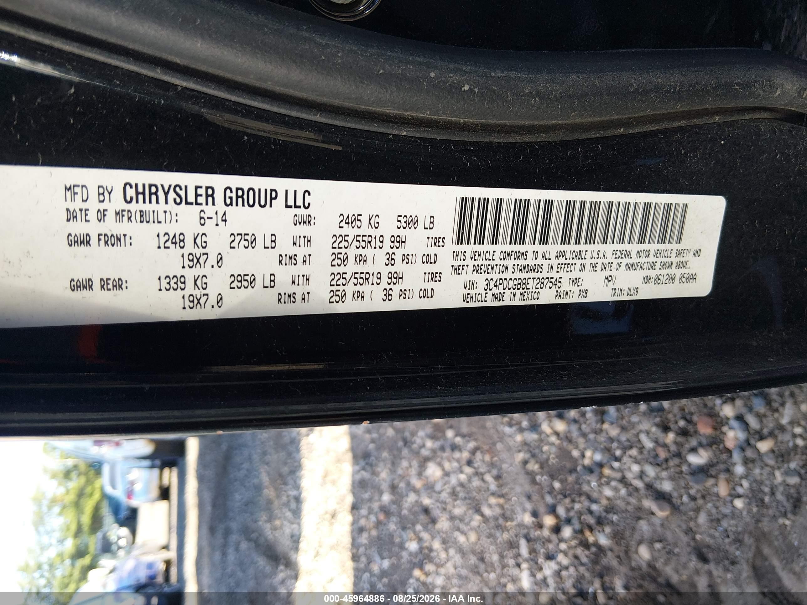 2014 Dodge Journey Crossroad Black vin: 3C4PDCGB8ET287545
