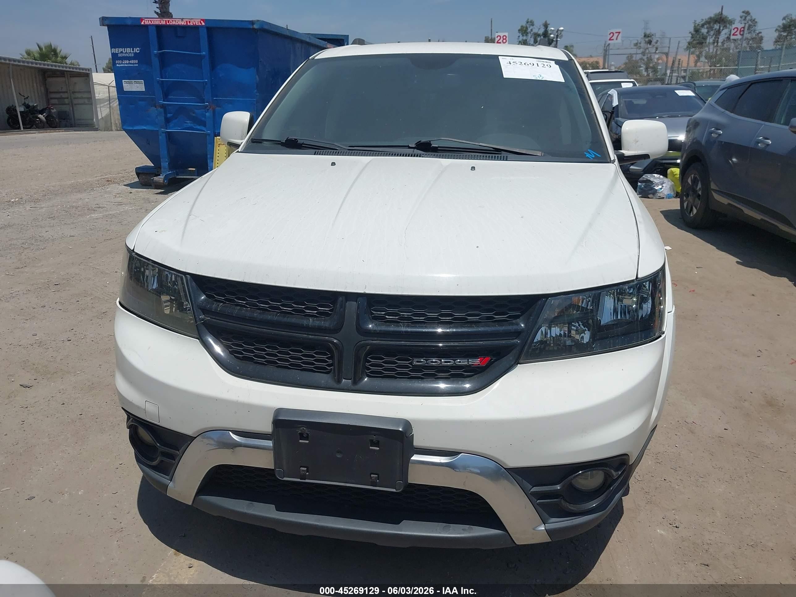 2015 Dodge Journey Crossroad White vin: 3C4PDCGB9FT584454
