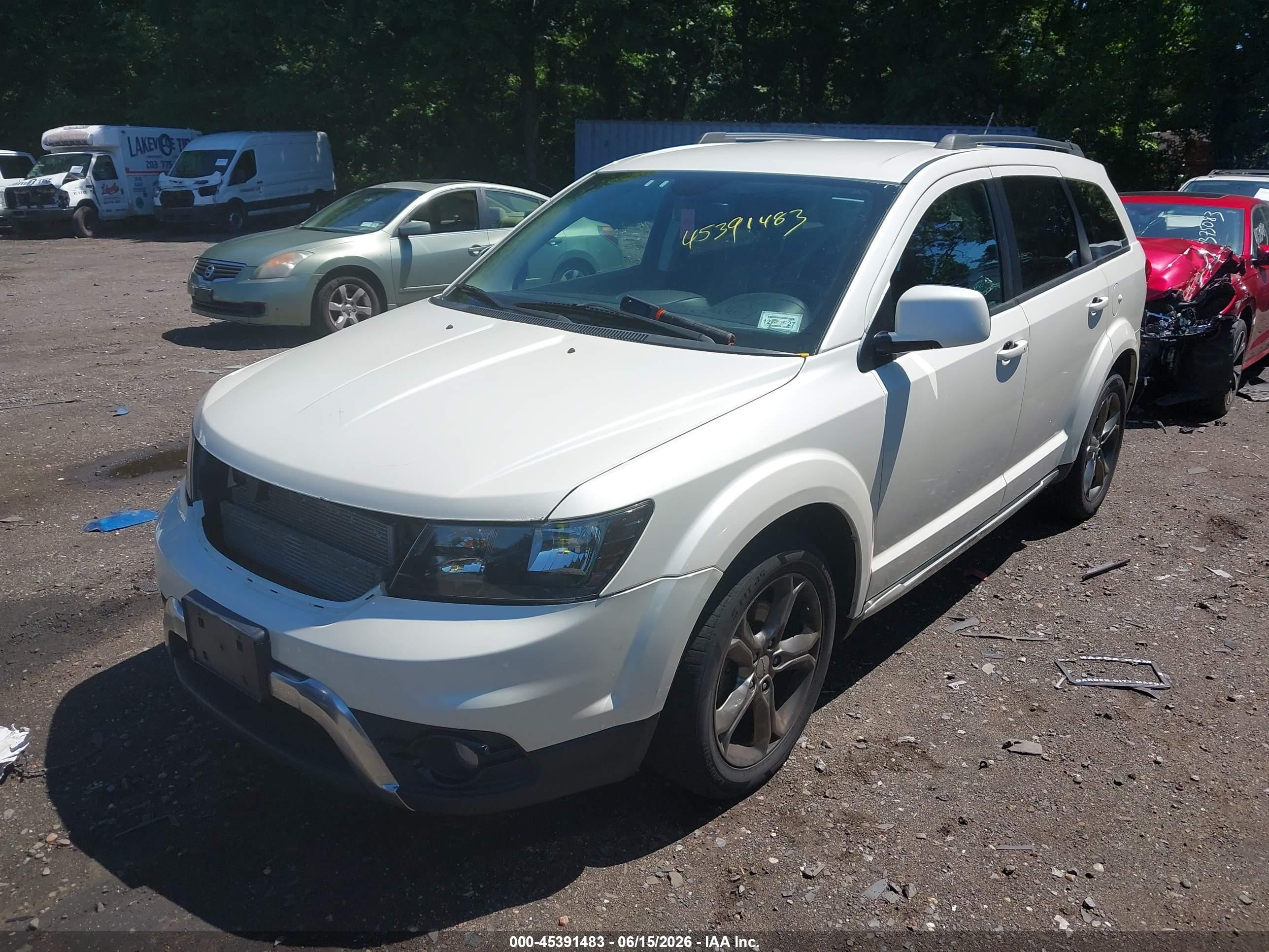 2015 Dodge Journey Crossroad White vin: 3C4PDCGBXFT566027