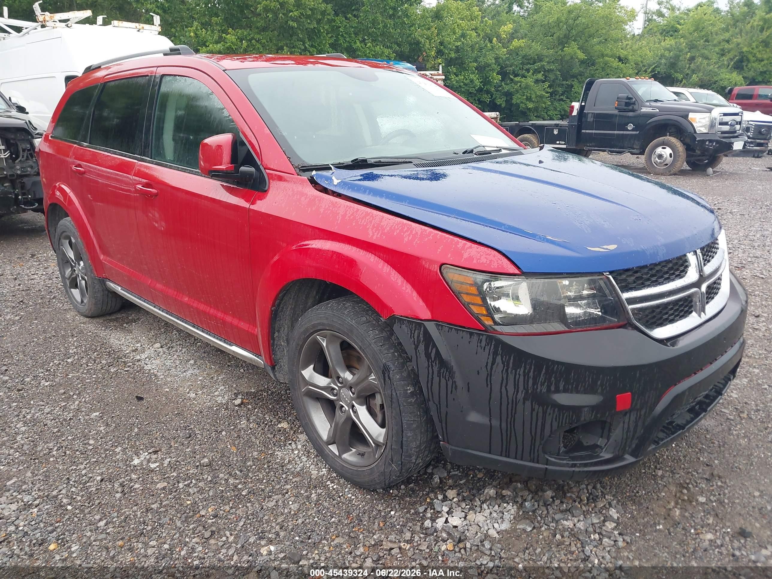 2015 Dodge Journey Crossroad Red vin: 3C4PDCGG1FT632363
