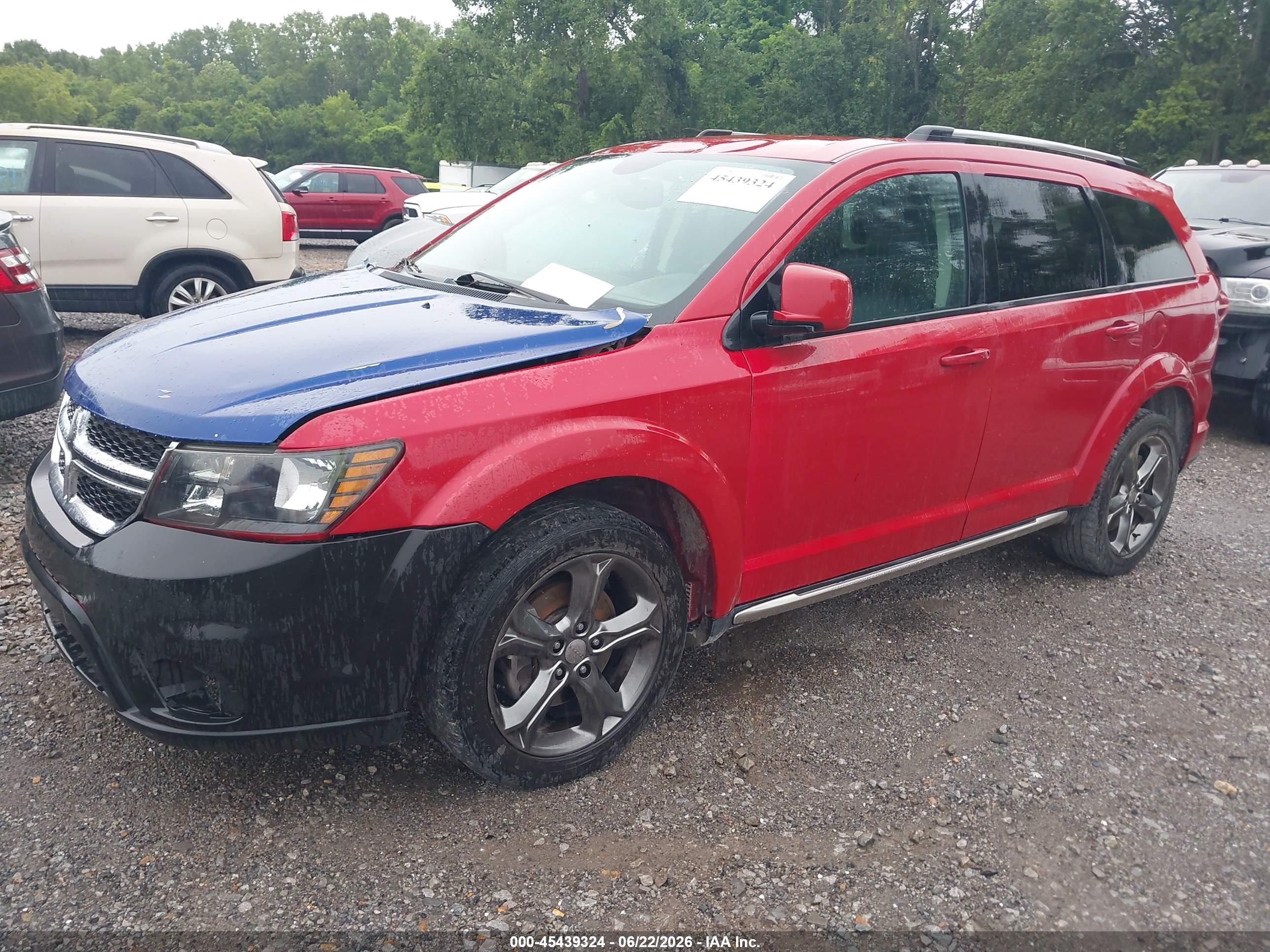 2015 Dodge Journey Crossroad Red vin: 3C4PDCGG1FT632363