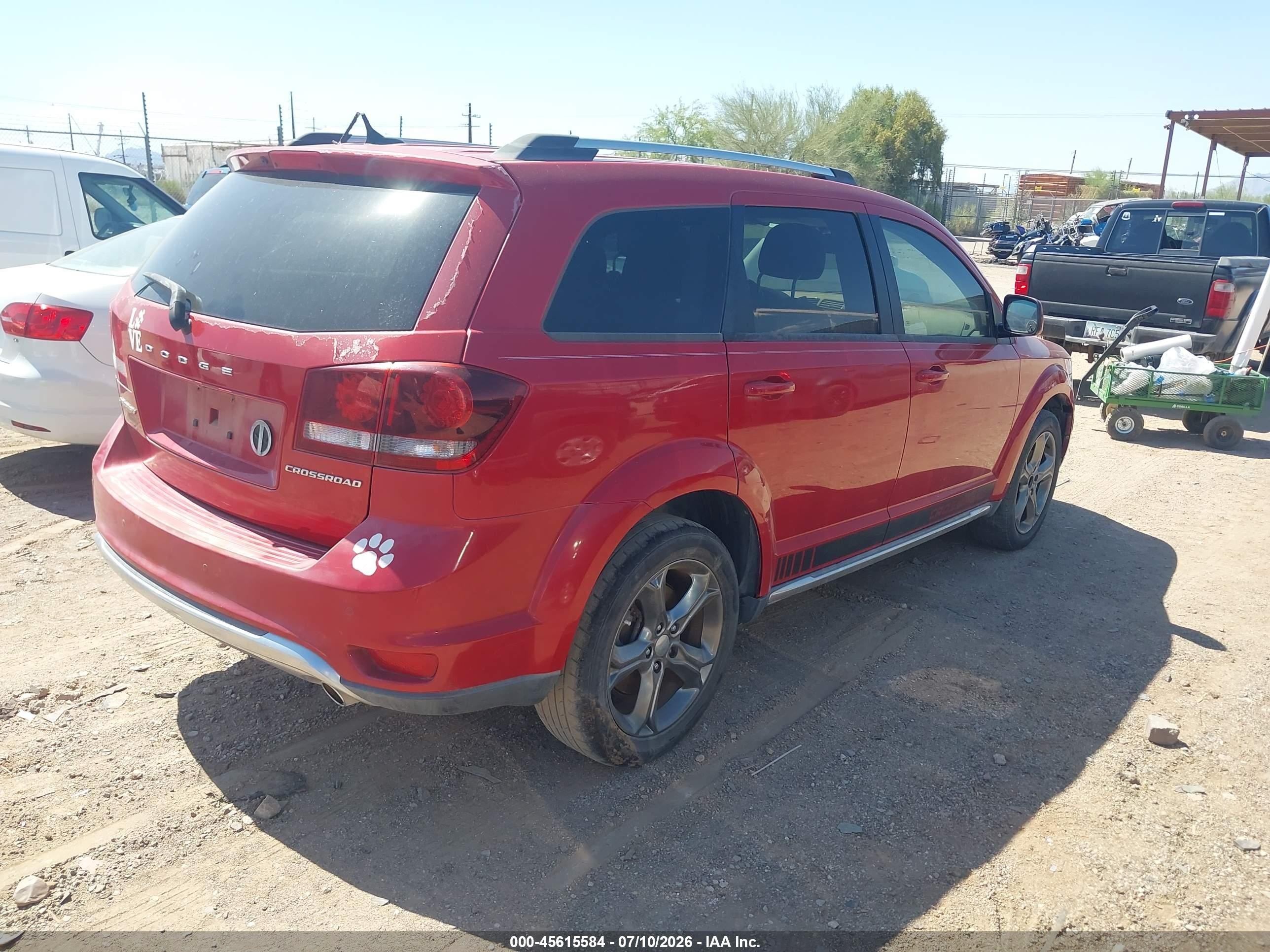 2015 Dodge Journey Crossroad Red vin: 3C4PDCGG3FT745411