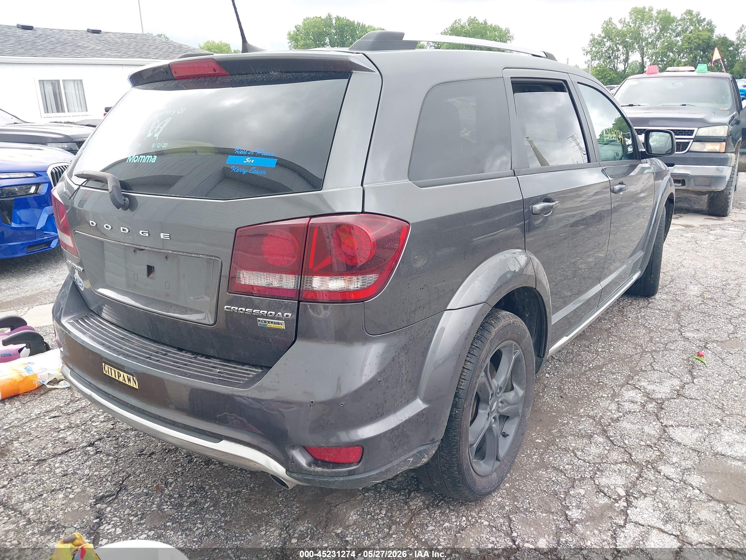 2019 Dodge Journey Crossroad Gray vin: 3C4PDCGG3KT778533