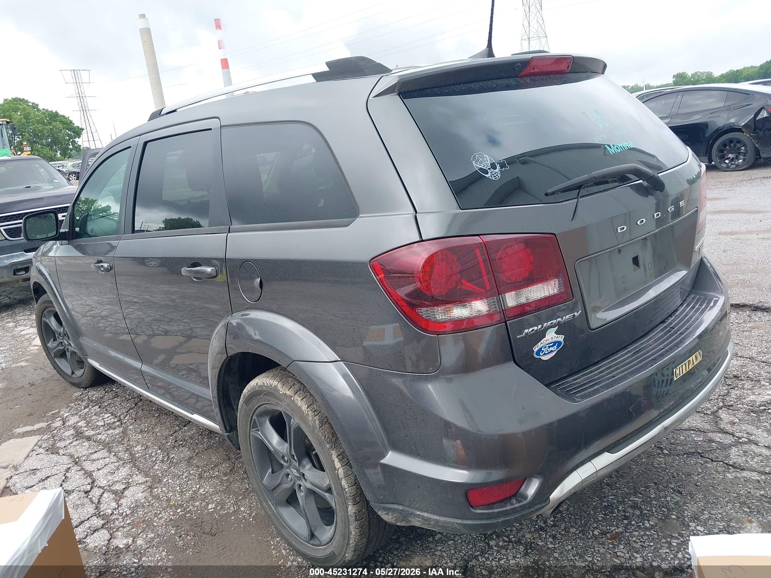 2019 Dodge Journey Crossroad Gray vin: 3C4PDCGG3KT778533