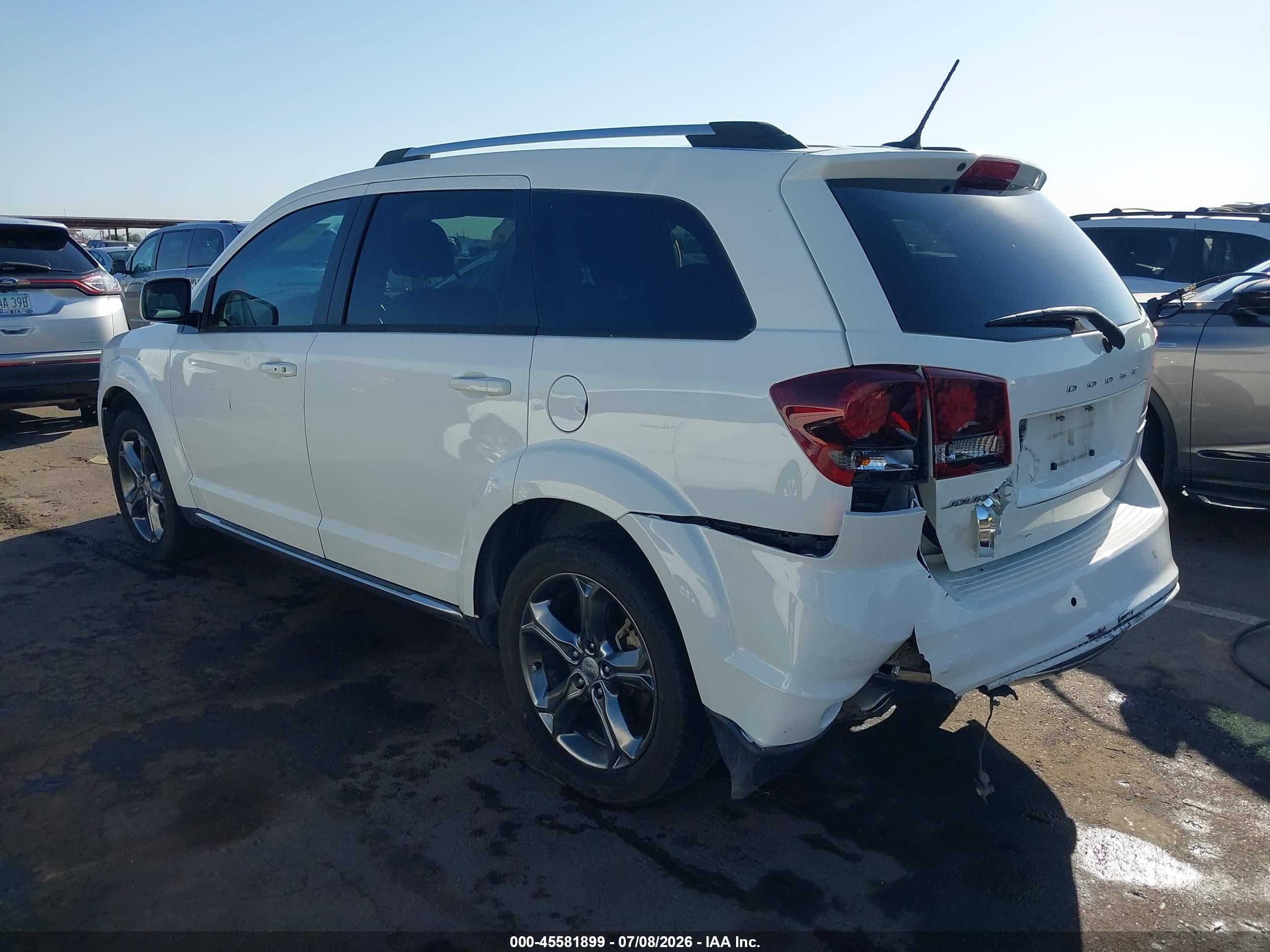 2015 Dodge Journey Crossroad White vin: 3C4PDCGG5FT725077