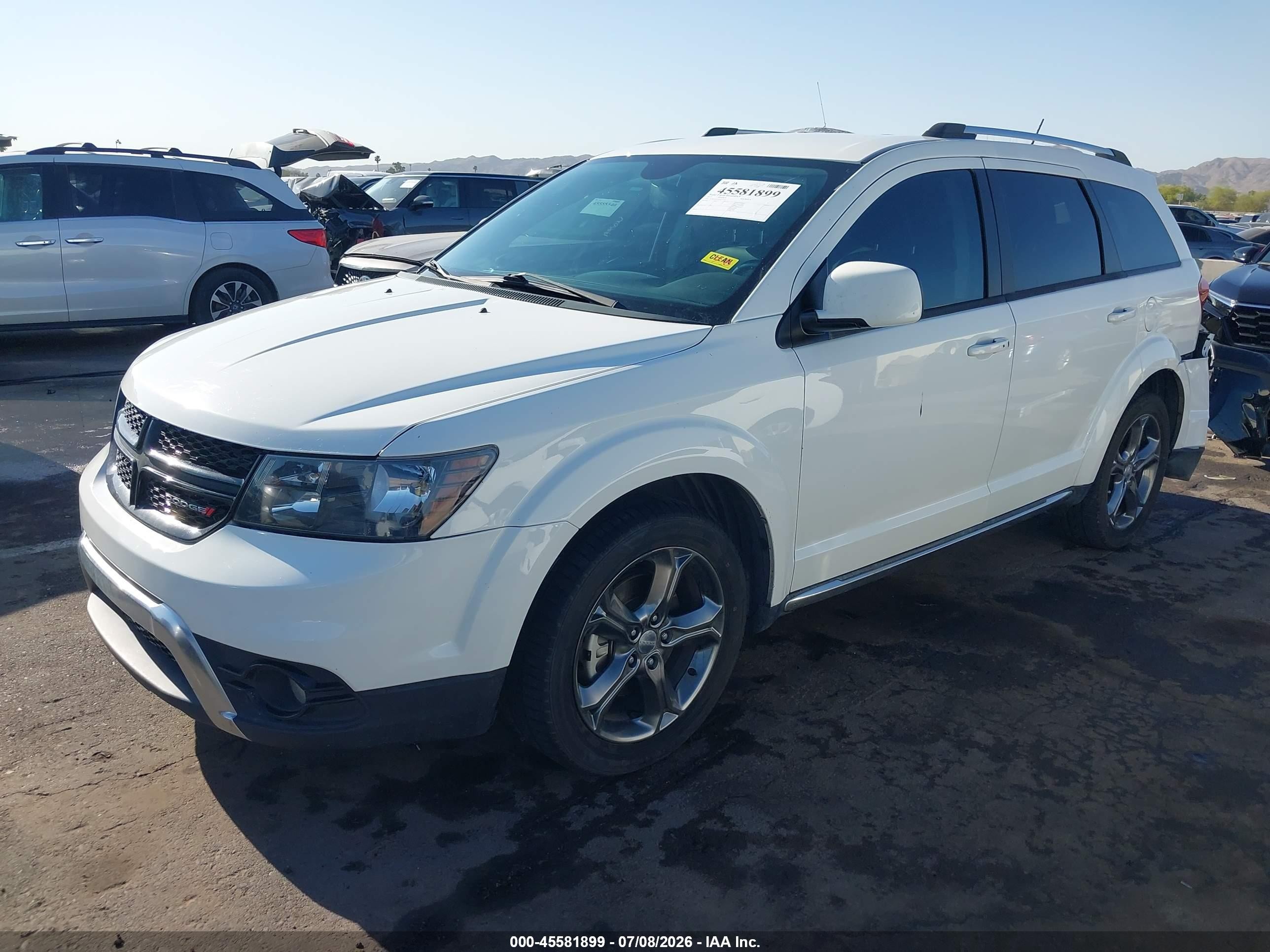 2015 Dodge Journey Crossroad White vin: 3C4PDCGG5FT725077