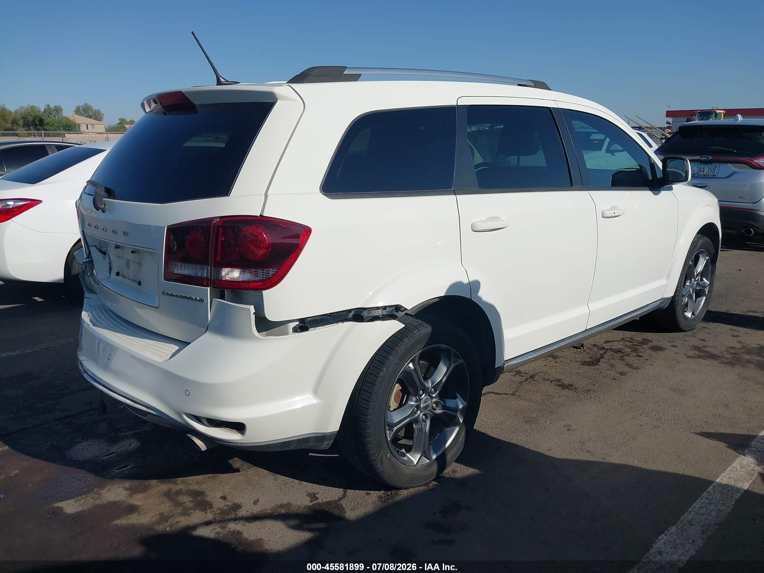 2015 Dodge Journey Crossroad White vin: 3C4PDCGG5FT725077