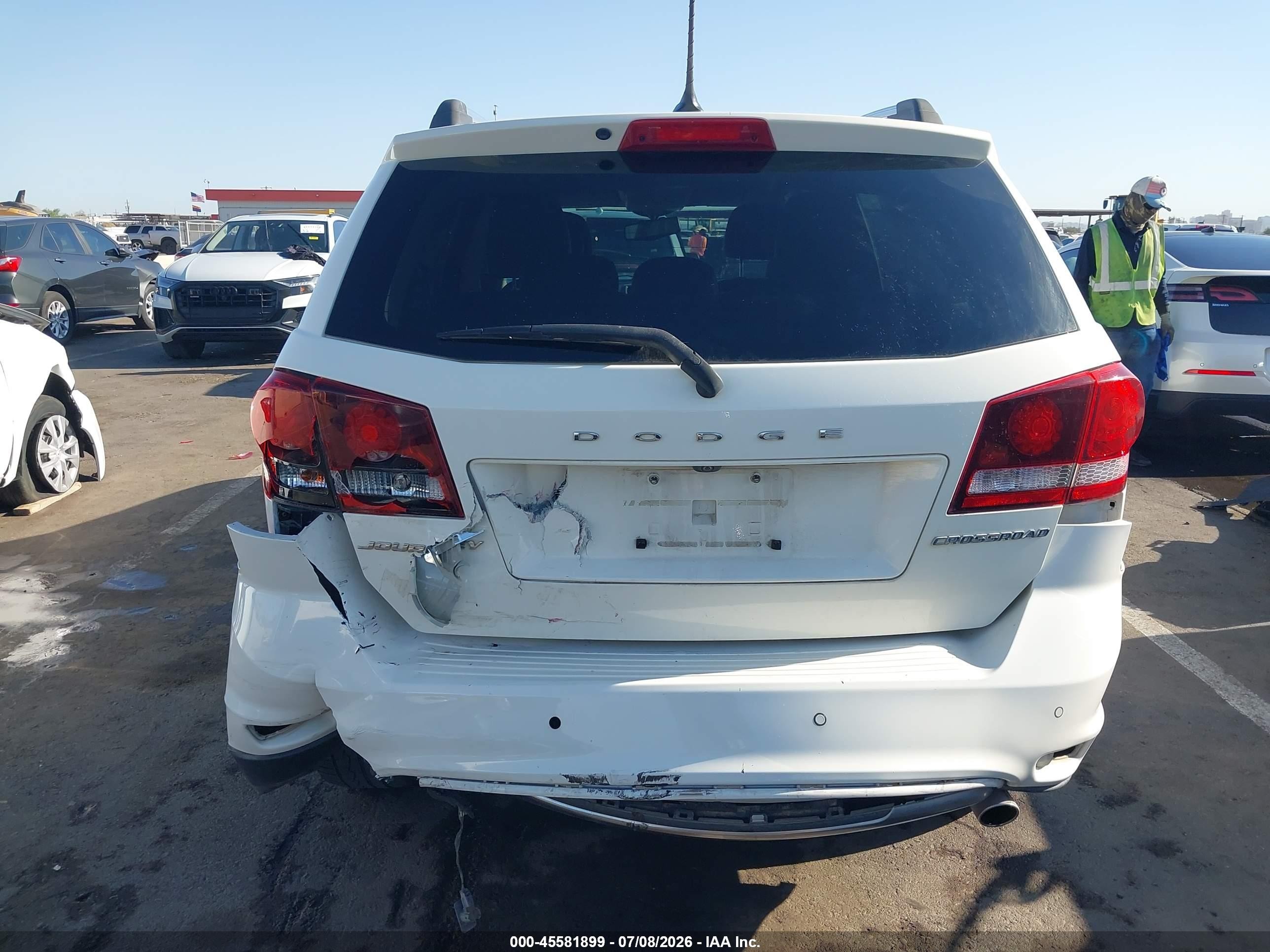 2015 Dodge Journey Crossroad White vin: 3C4PDCGG5FT725077