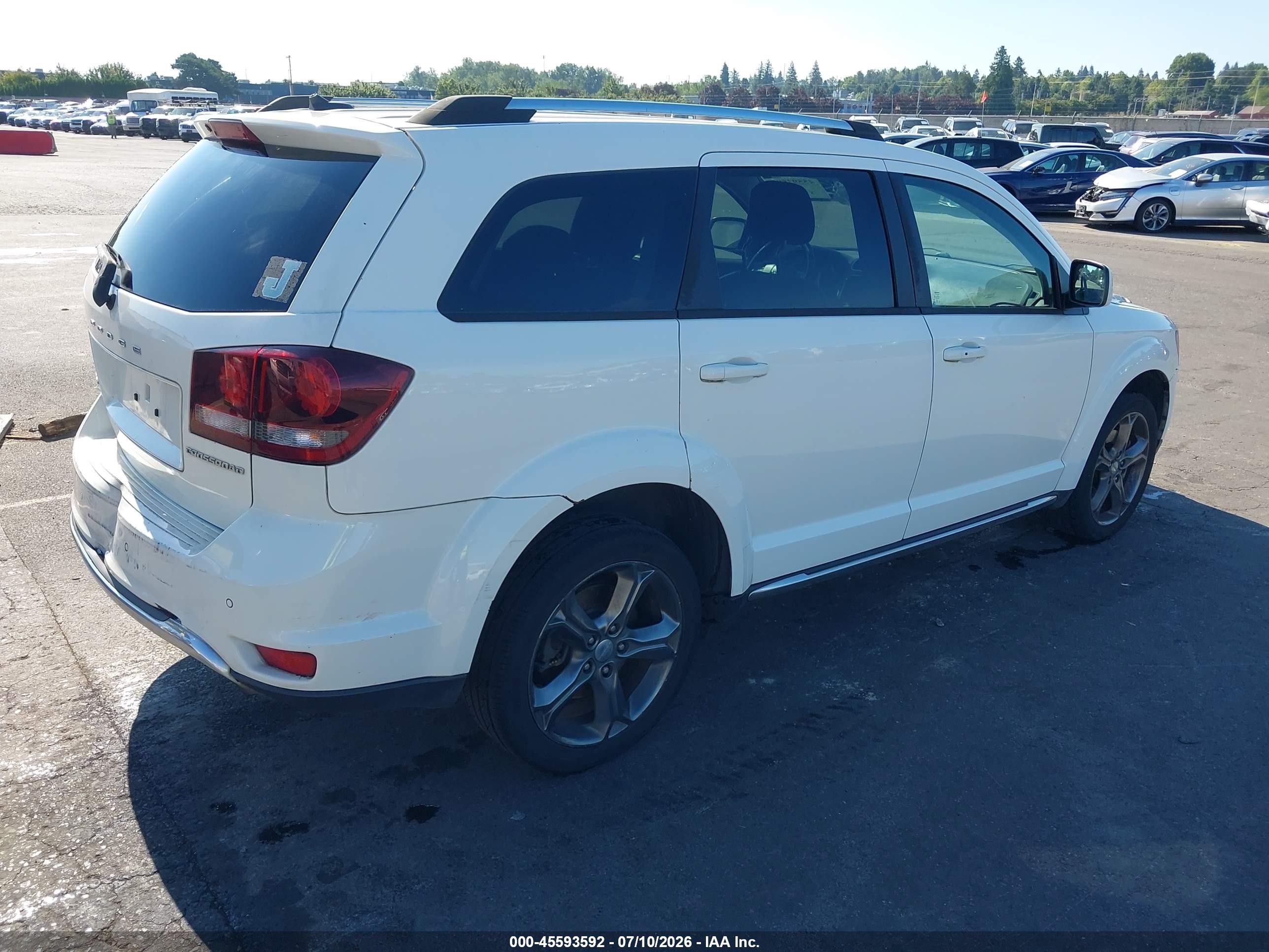 2015 Dodge Journey Crossroad White vin: 3C4PDCGG6FT698360