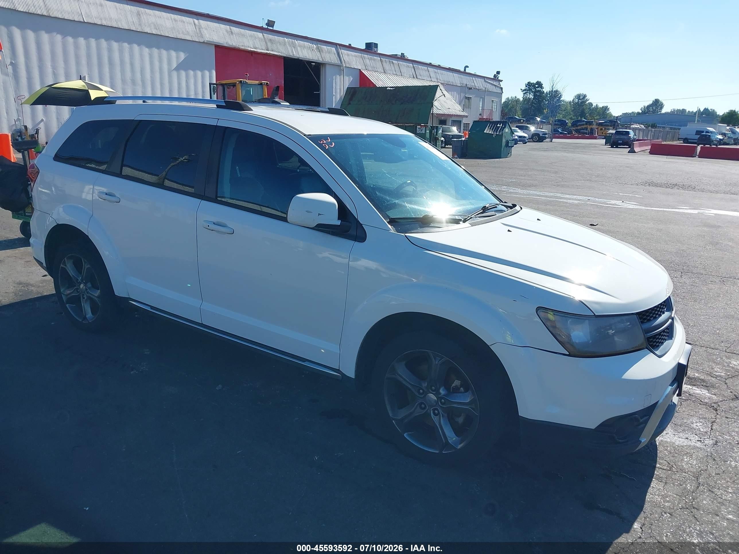 2015 Dodge Journey Crossroad White vin: 3C4PDCGG6FT698360