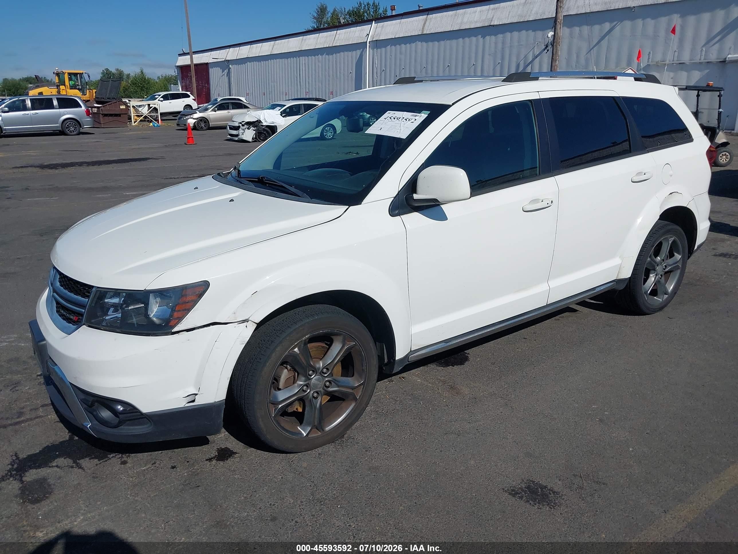 2015 Dodge Journey Crossroad White vin: 3C4PDCGG6FT698360