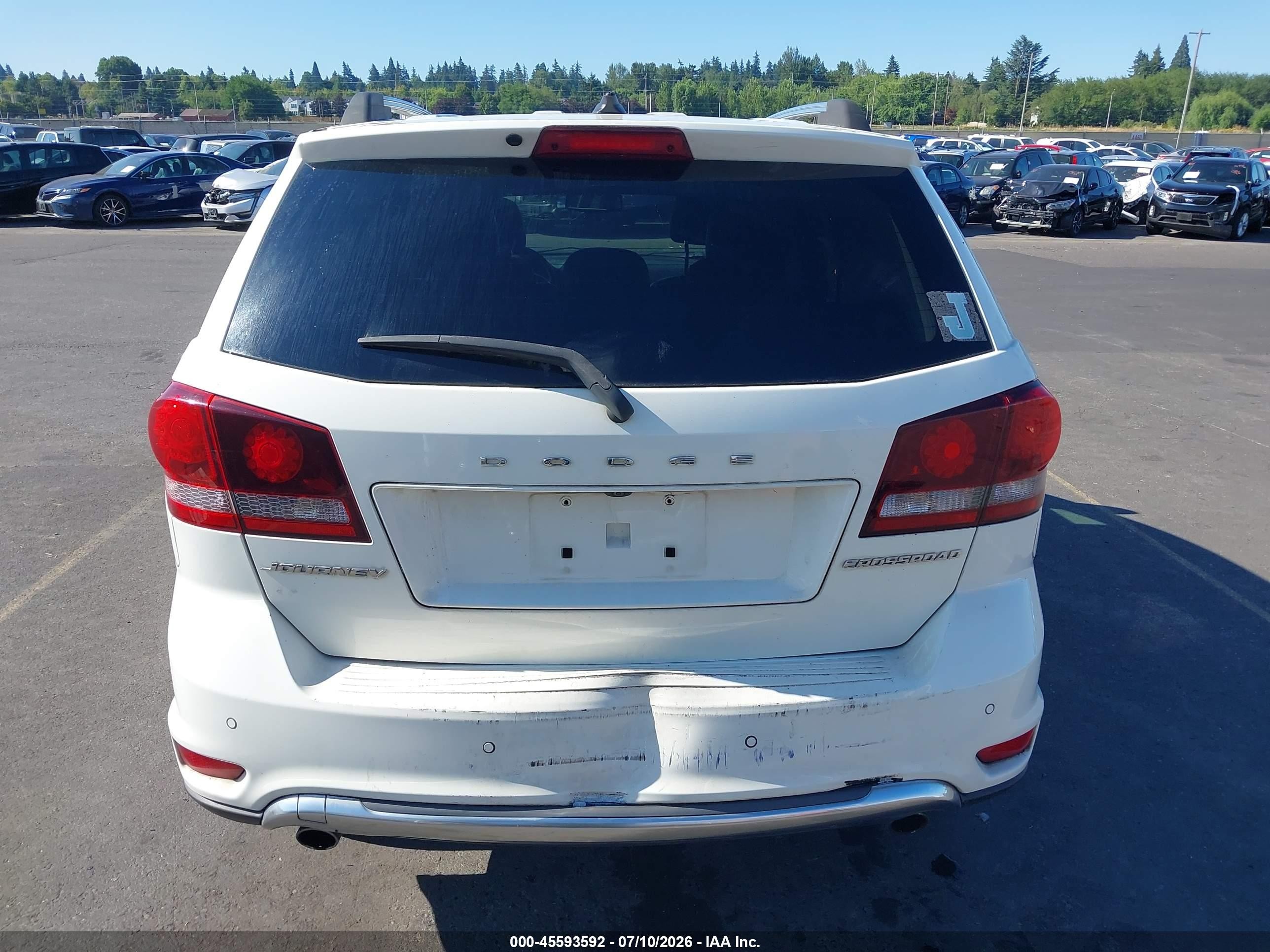 2015 Dodge Journey Crossroad White vin: 3C4PDCGG6FT698360