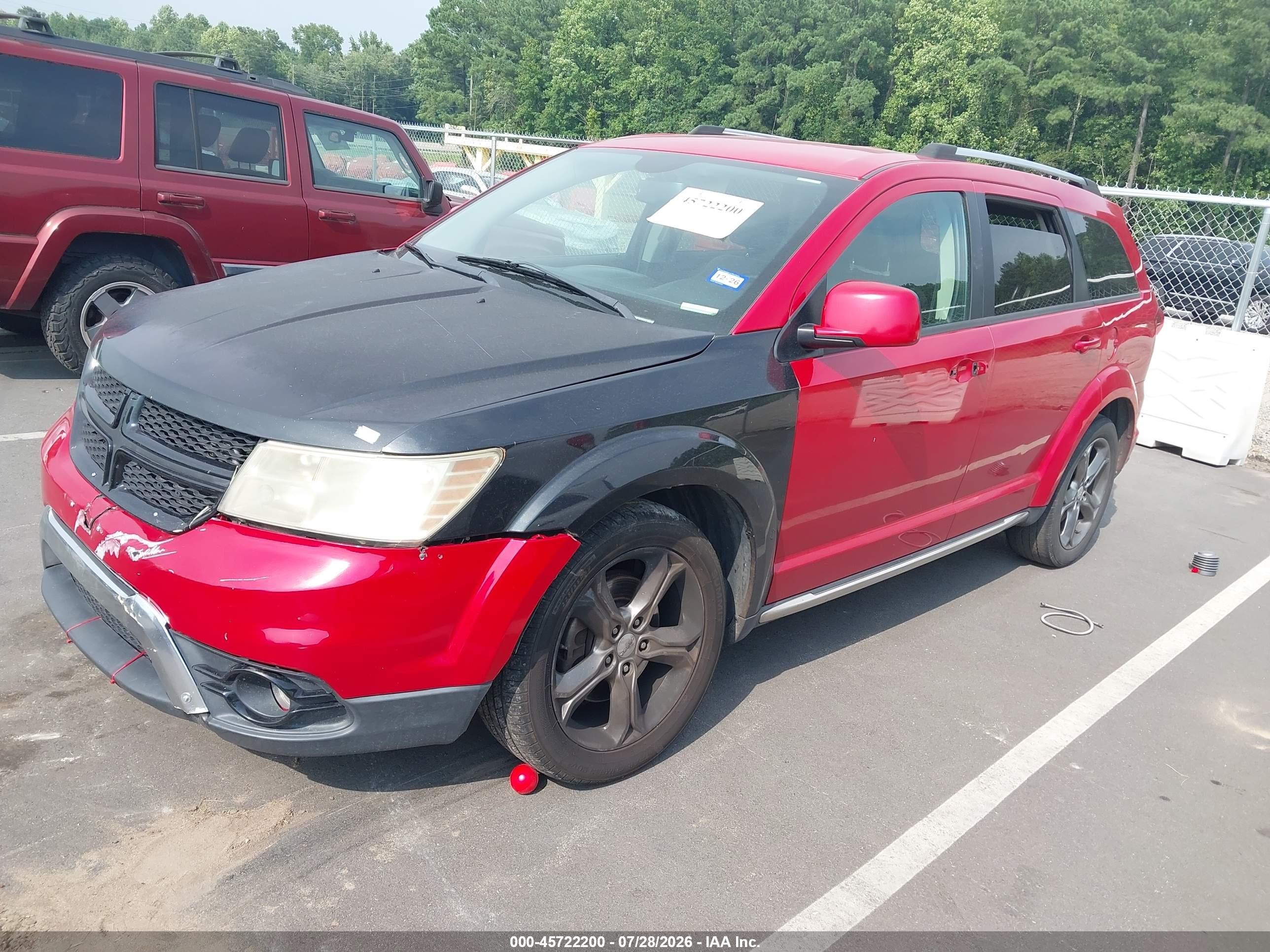 2015 Dodge Journey Crossroad Red vin: 3C4PDCGG6FT752790